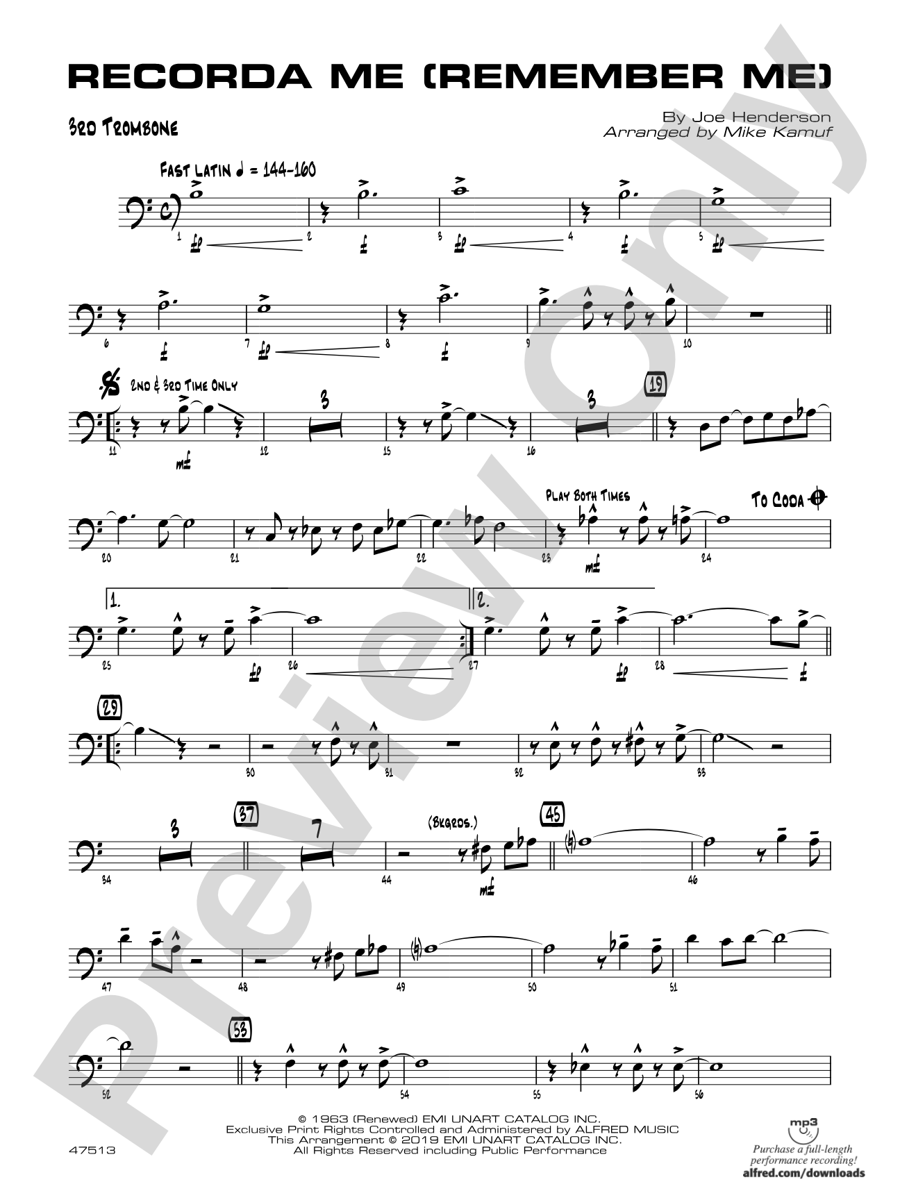 Recorda Me: 3rd Trombone