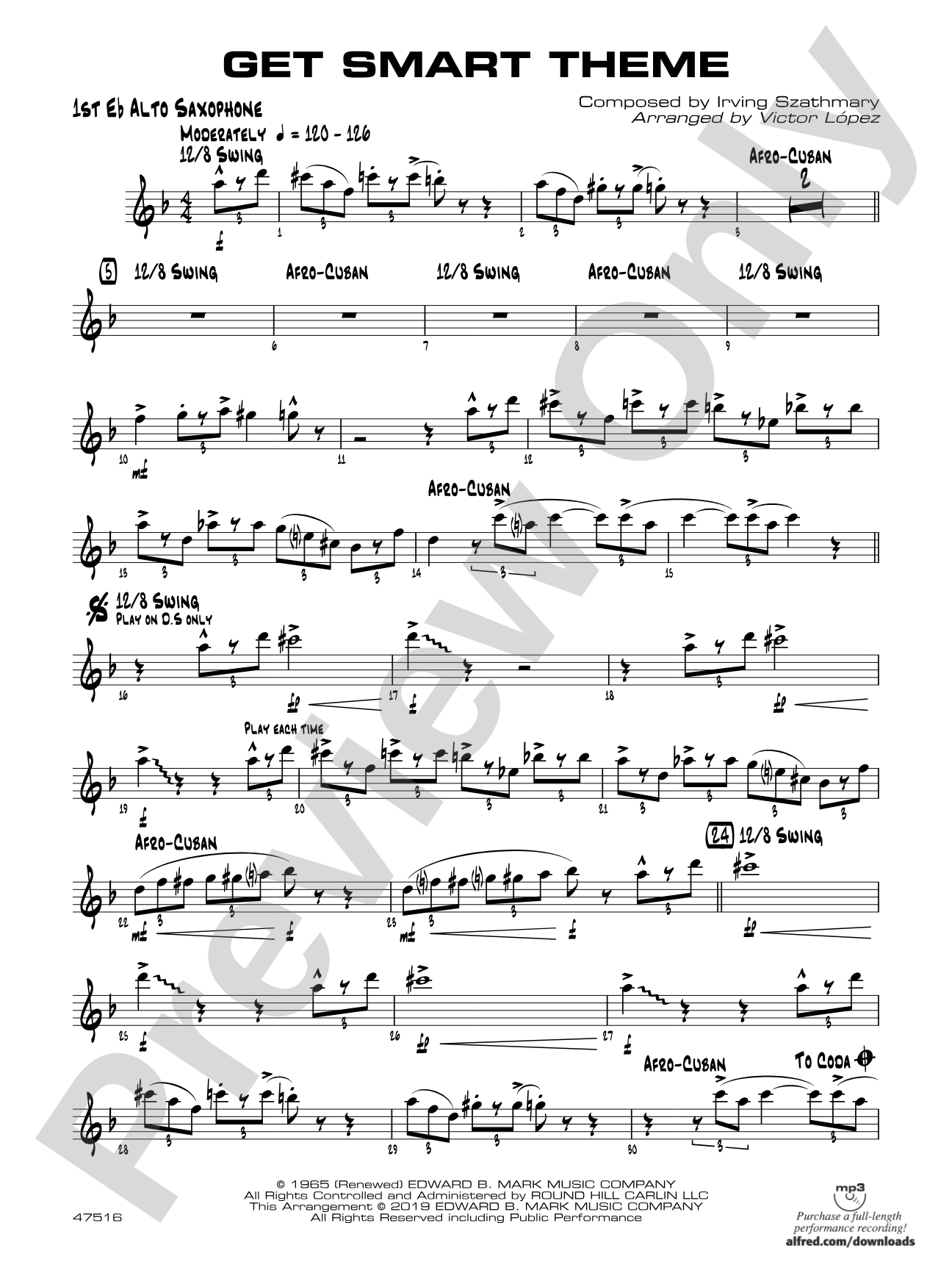 Get Smart Theme: E-flat Alto Saxophone