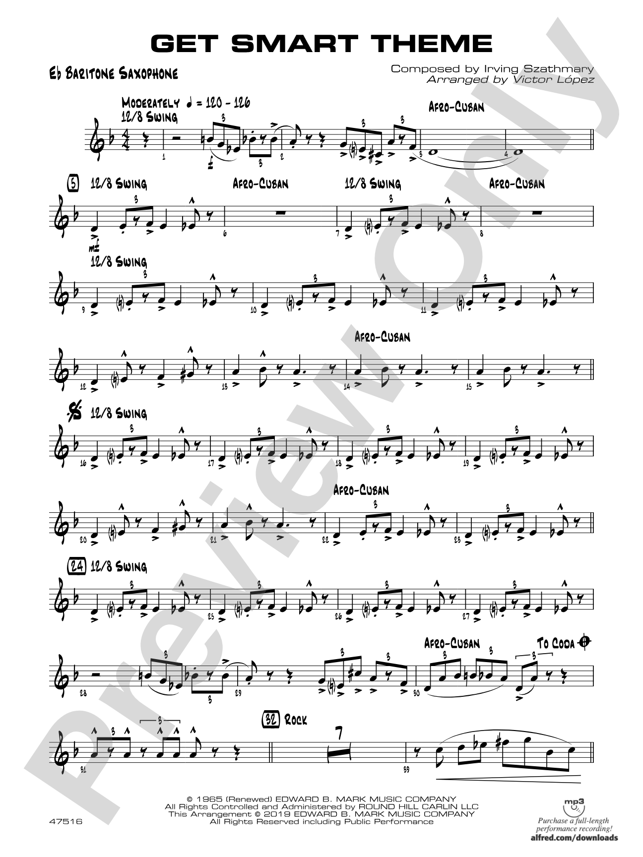 Get Smart Theme: E-flat Baritone Saxophone