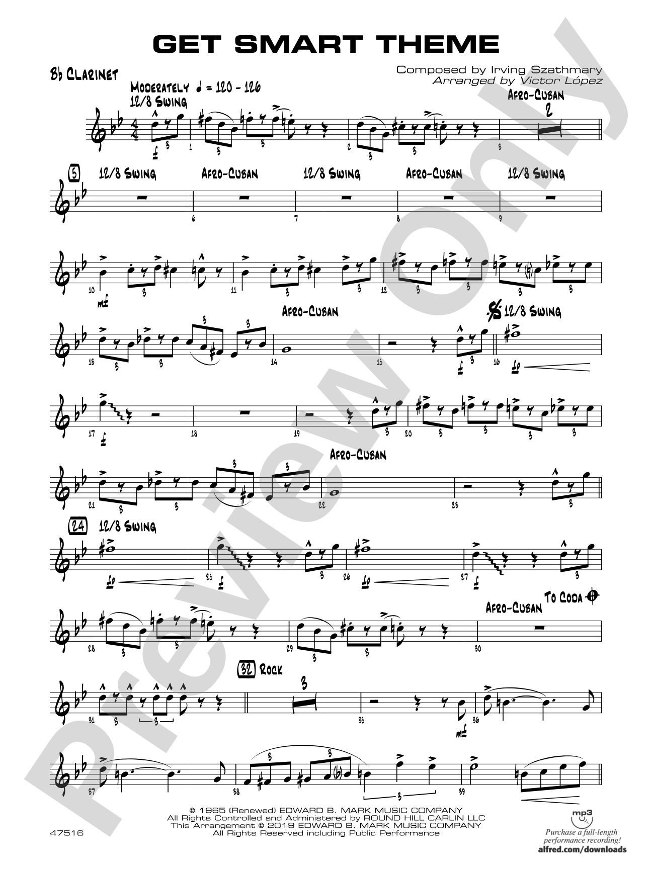 Get Smart Theme: 1st B-flat Clarinet