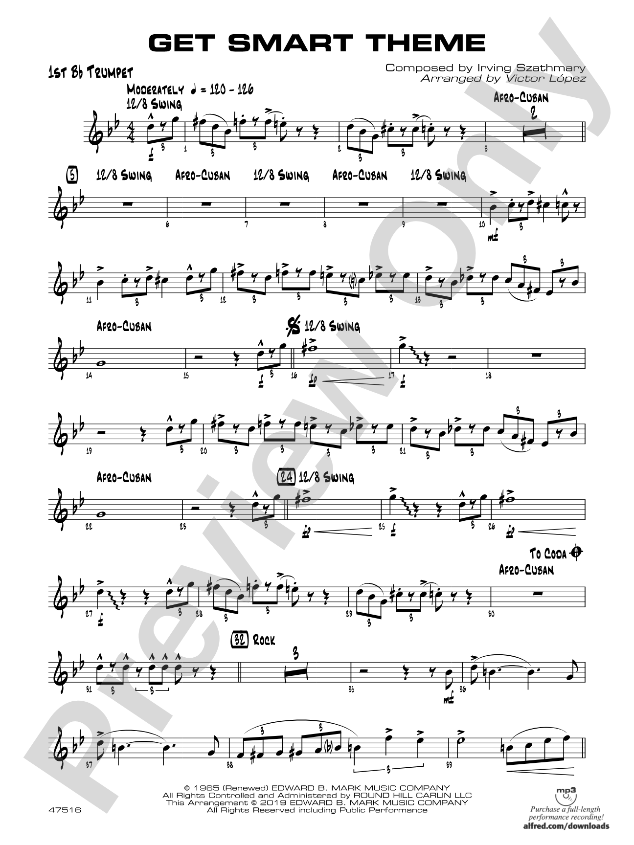 Get Smart Theme: 1st B-flat Trumpet