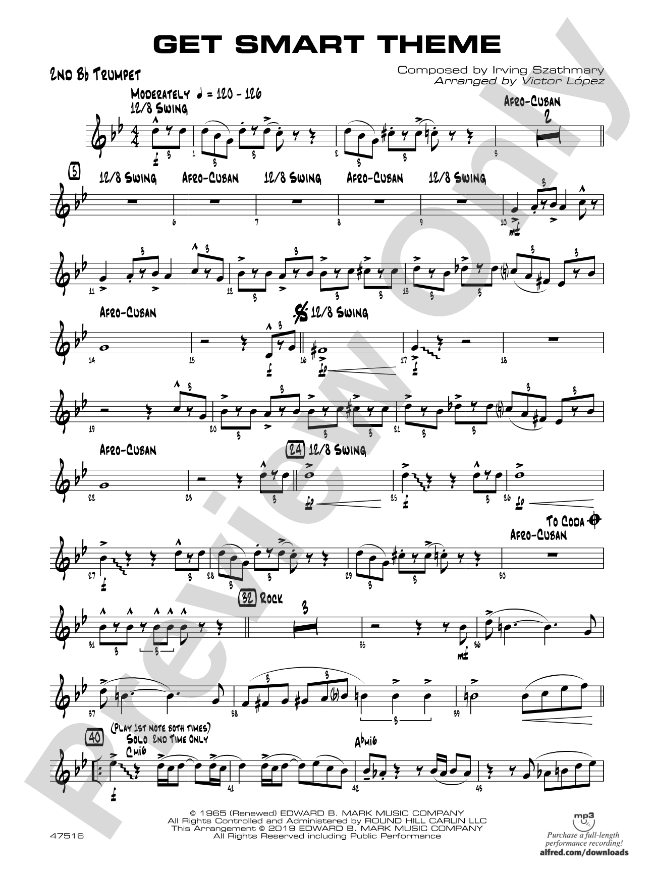 Get Smart Theme: 2nd B-flat Trumpet