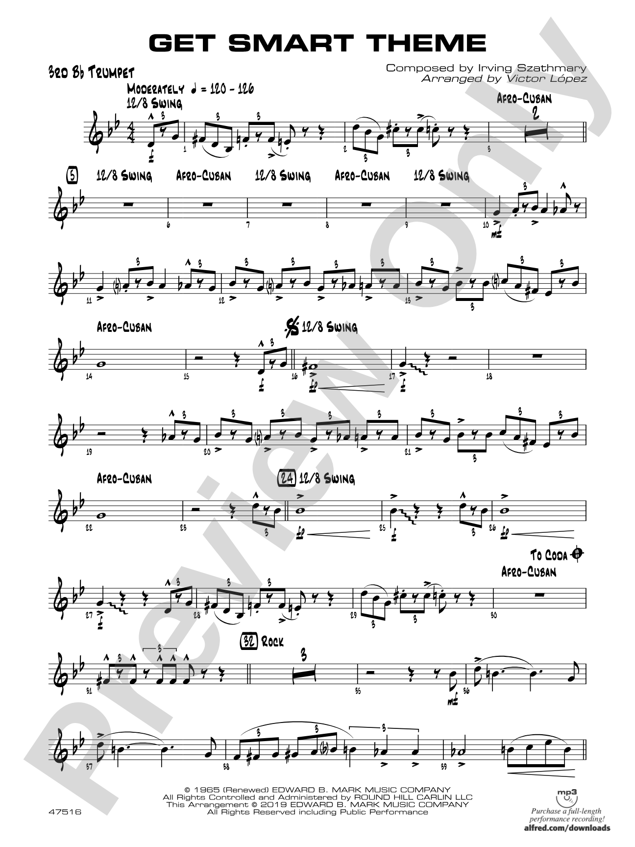 Get Smart Theme: 3rd B-flat Trumpet