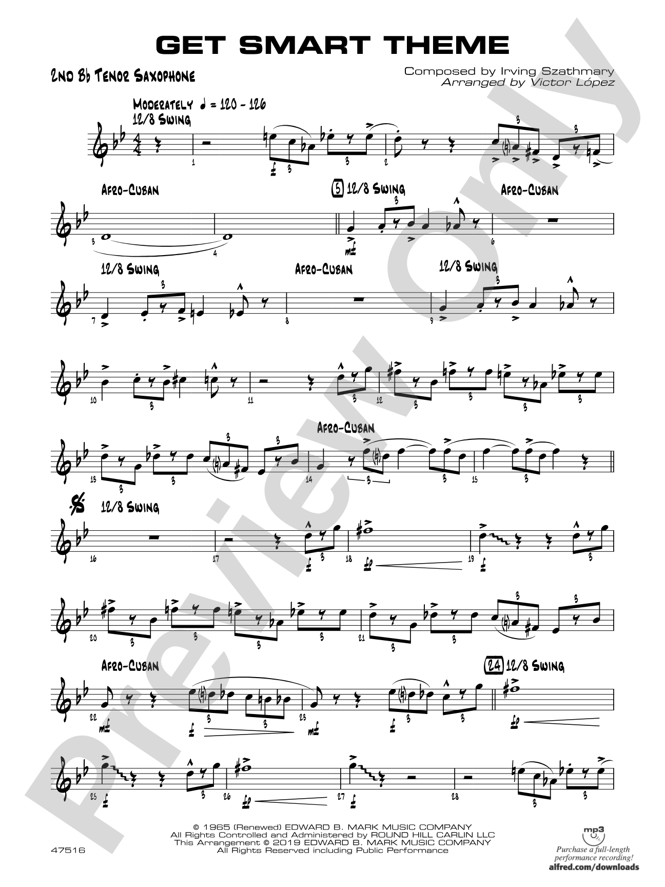 Get Smart Theme: 2nd B-flat Tenor Saxophone