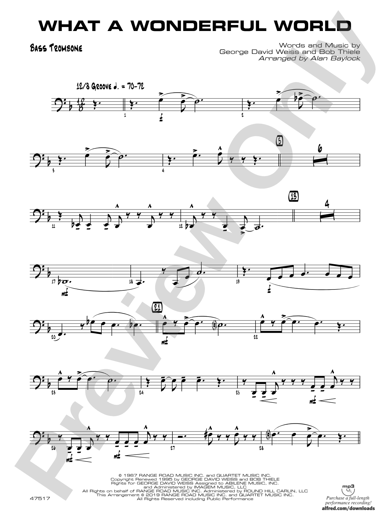 What a Wonderful World: Bass Trombone