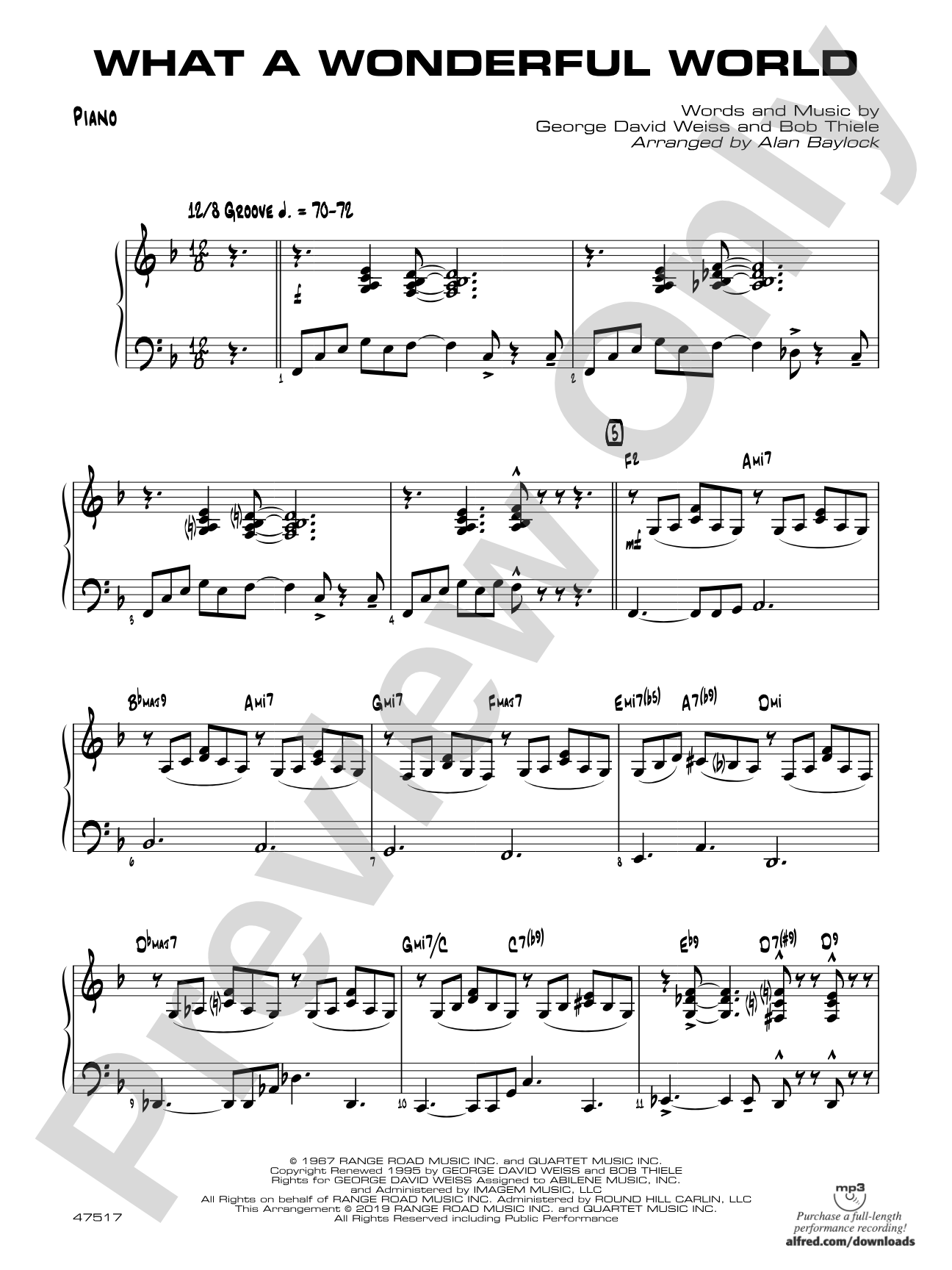 What a Wonderful World: Piano Accompaniment