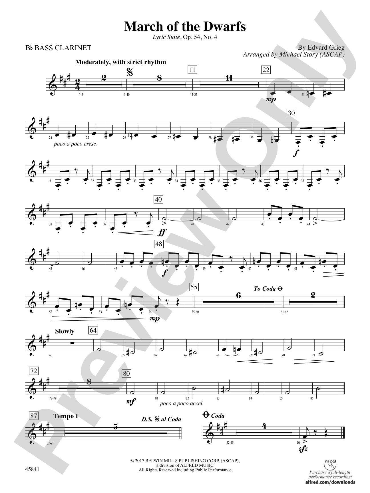 March of the Dwarfs: B-flat Bass Clarinet