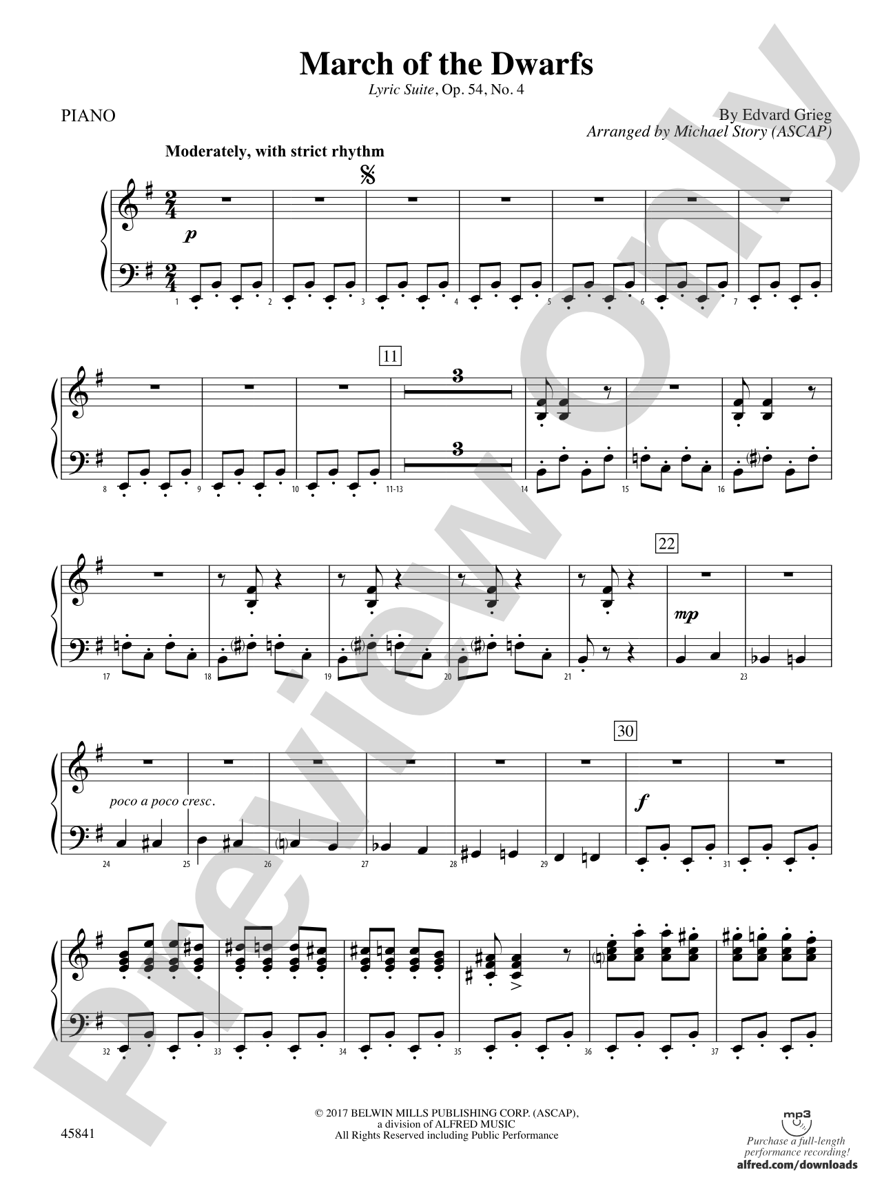 March of the Dwarfs: Piano Accompaniment