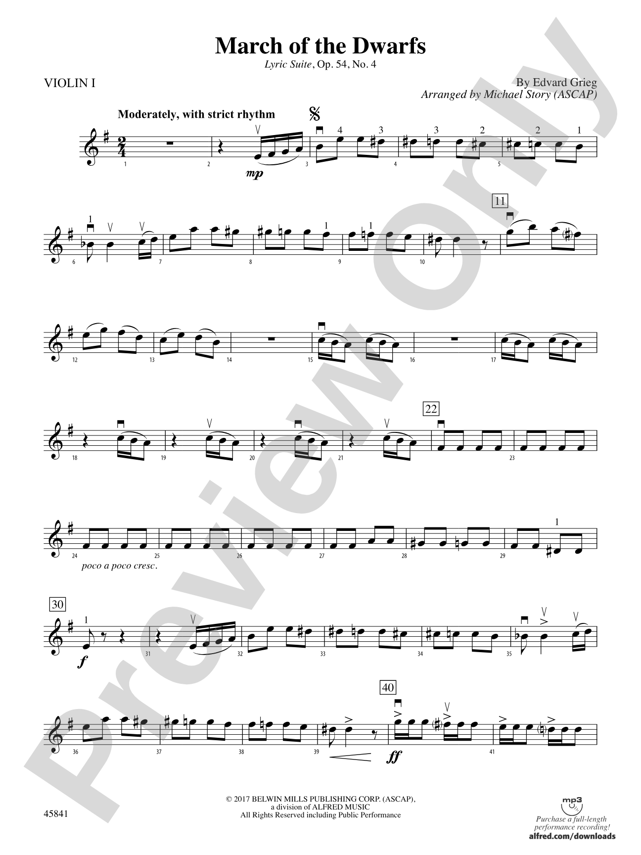 March of the Dwarfs: 1st Violin
