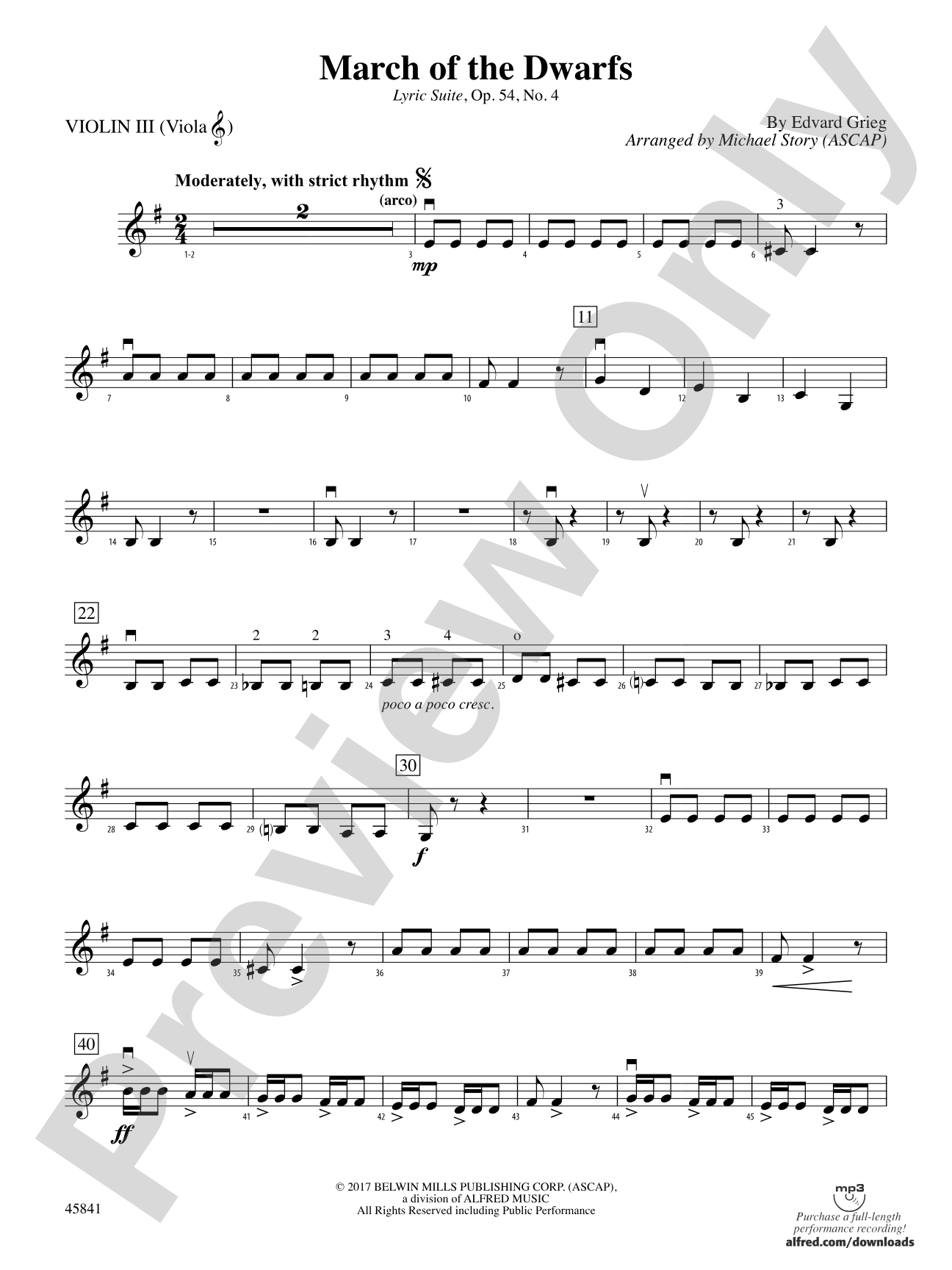 March of the Dwarfs: 3rd Violin (Viola [TC])