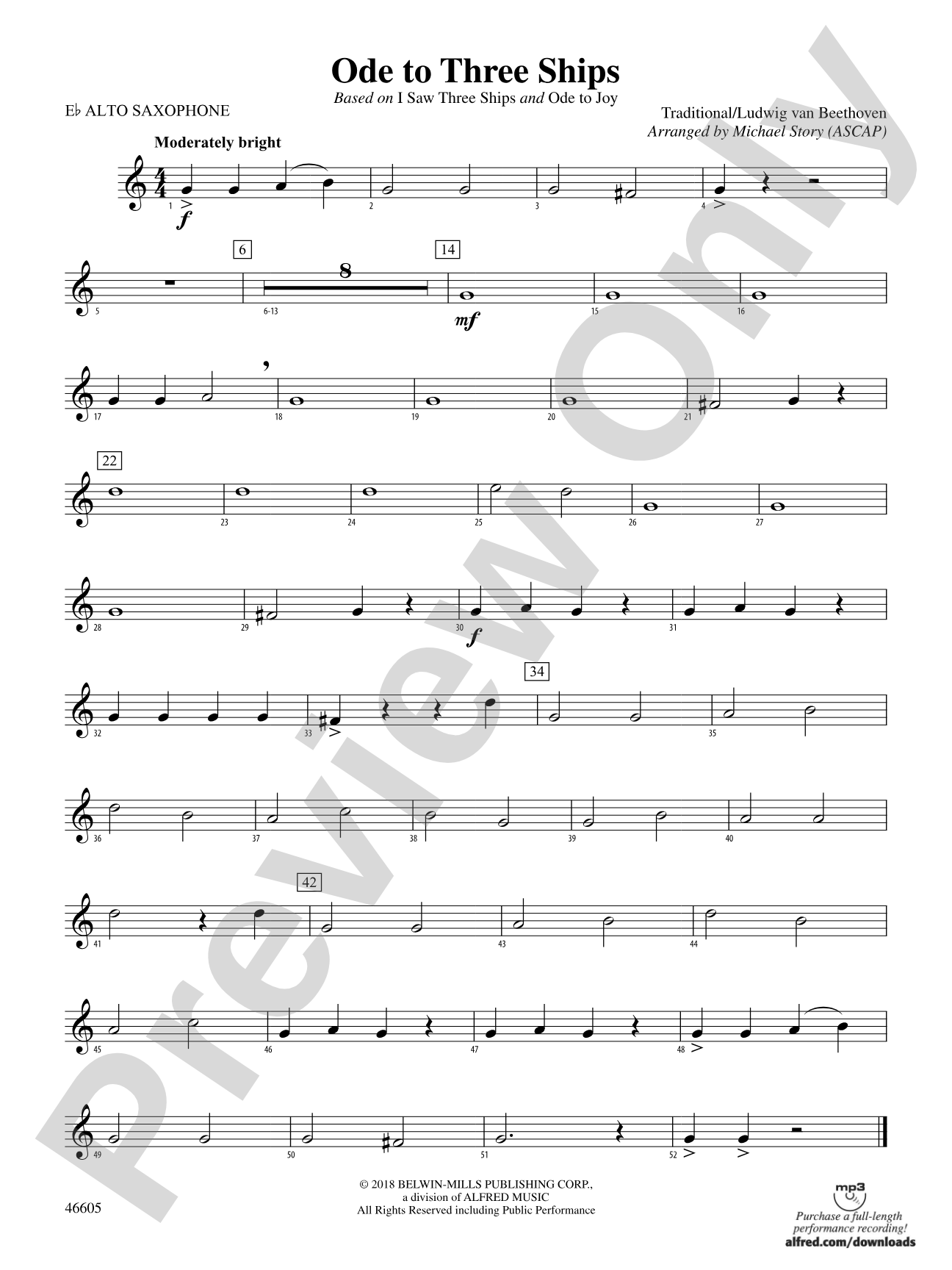 Ode to Three Ships: E-flat Alto Saxophone