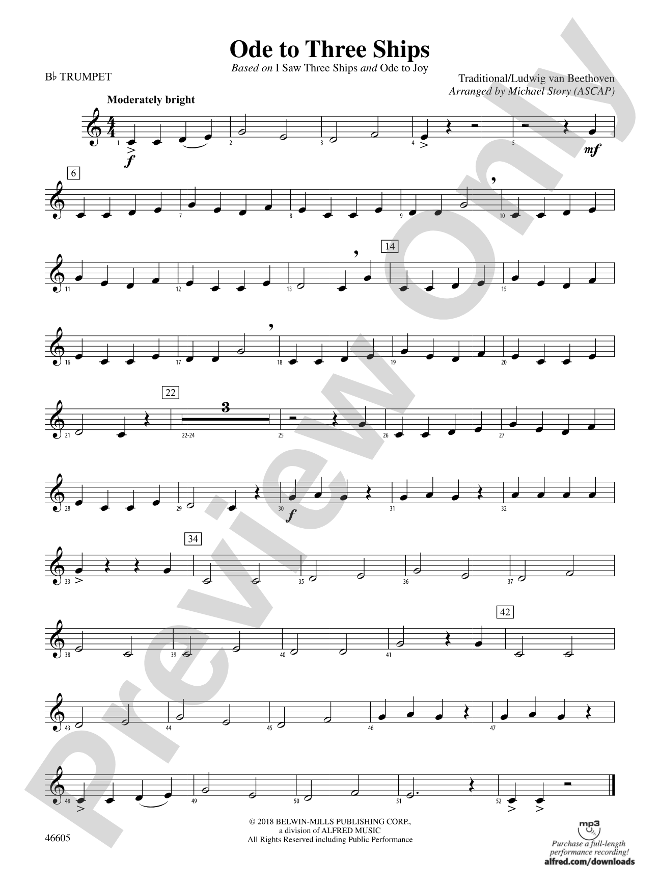 Ode to Three Ships: 1st B-flat Trumpet