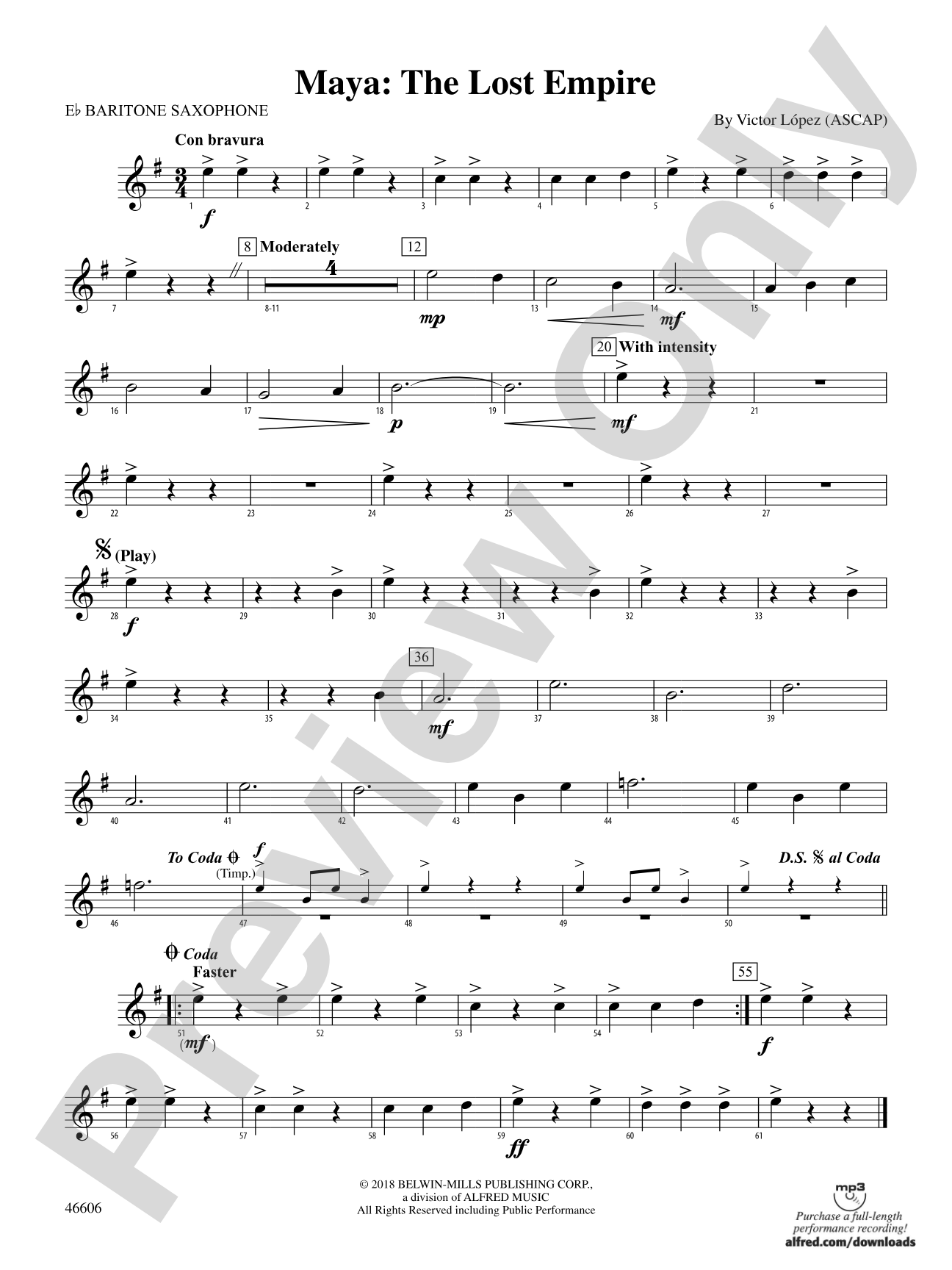 Maya: The Lost Empire: E-flat Baritone Saxophone