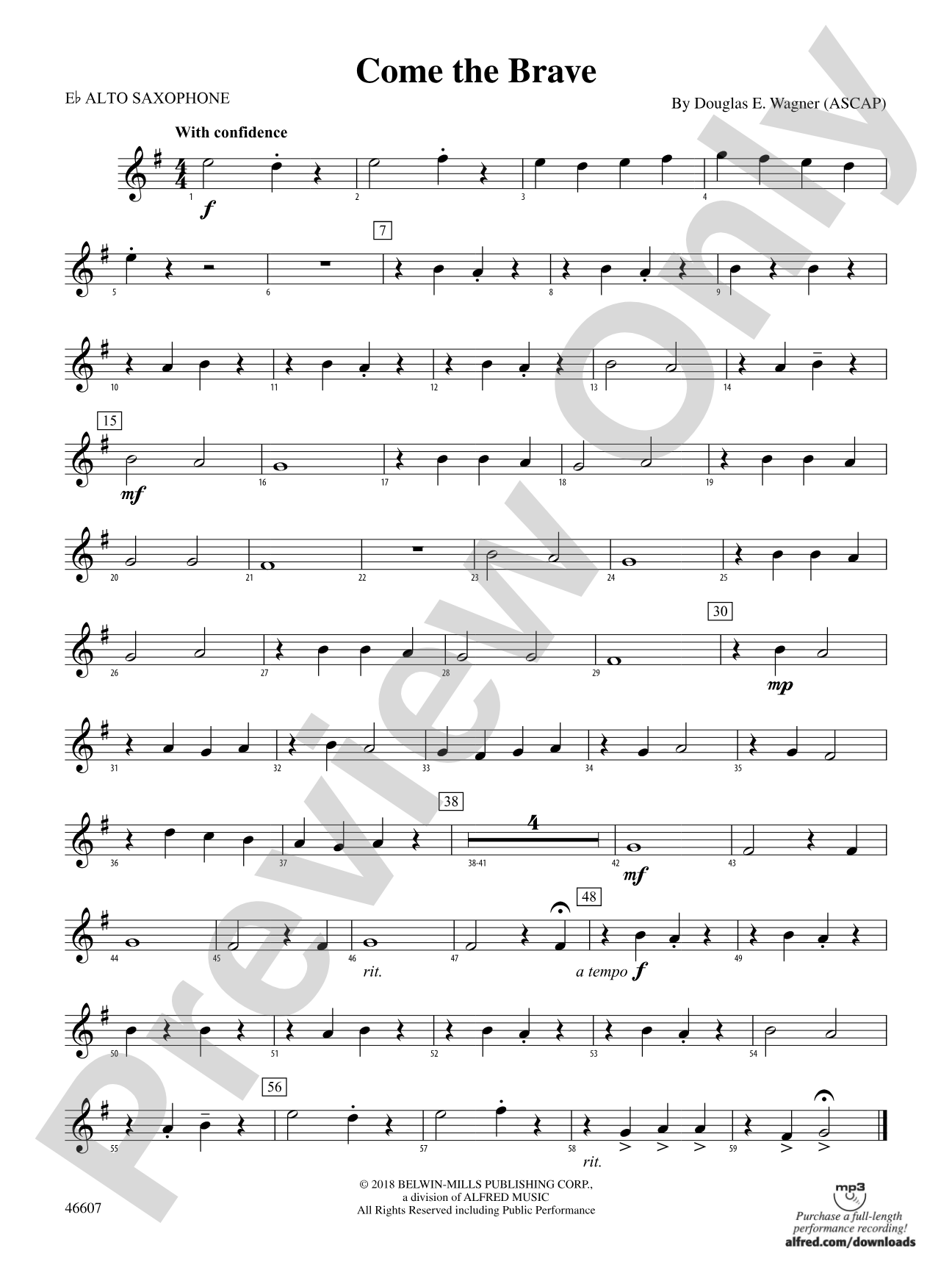 Come the Brave: E-flat Alto Saxophone