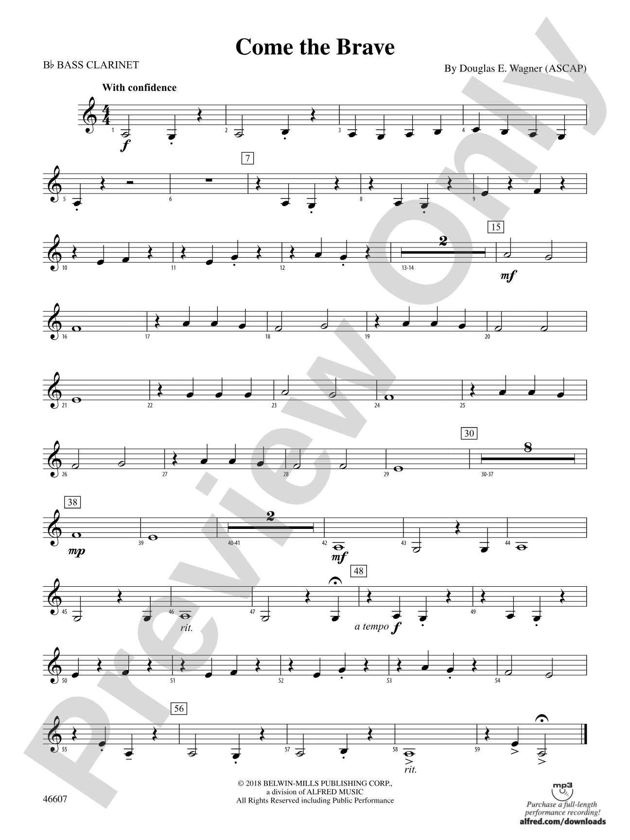 Come the Brave: B-flat Bass Clarinet