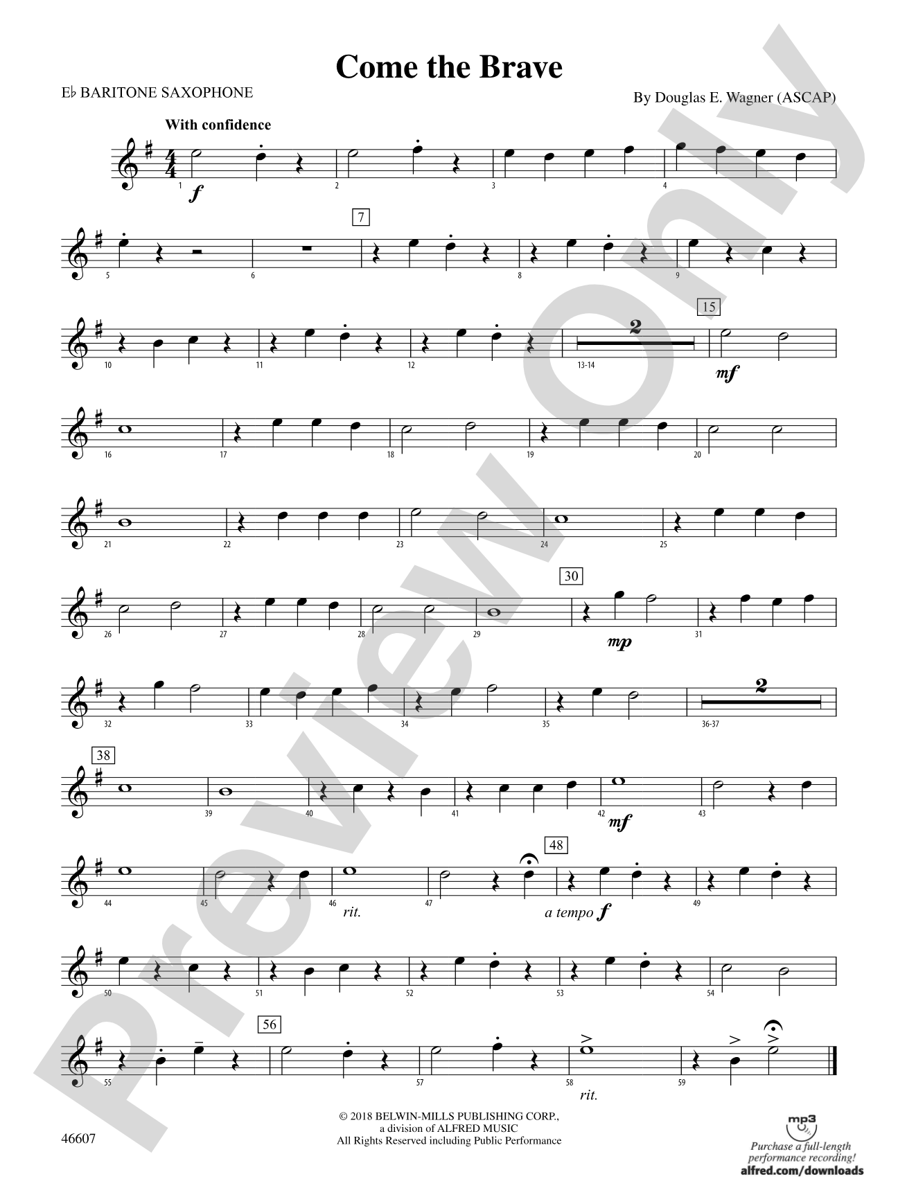 Come the Brave: E-flat Baritone Saxophone