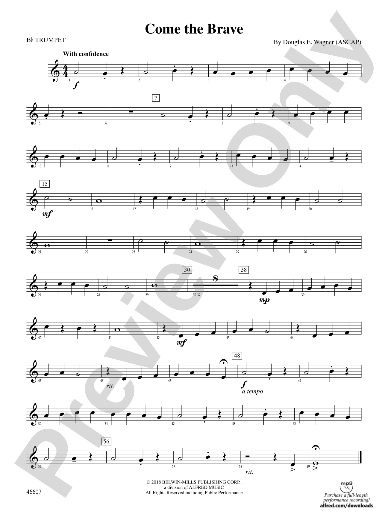 Come the Brave: 1st B-flat Trumpet