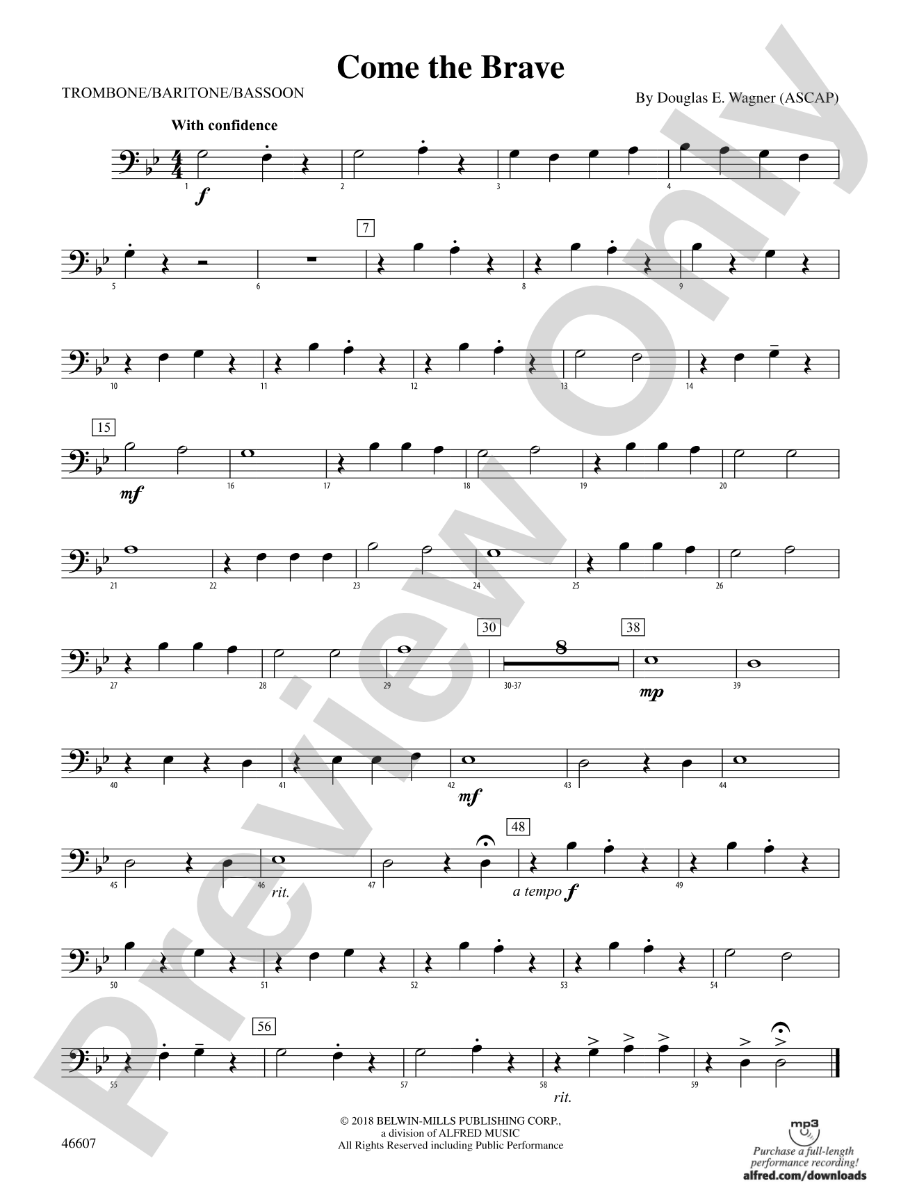 Come the Brave: 1st Trombone