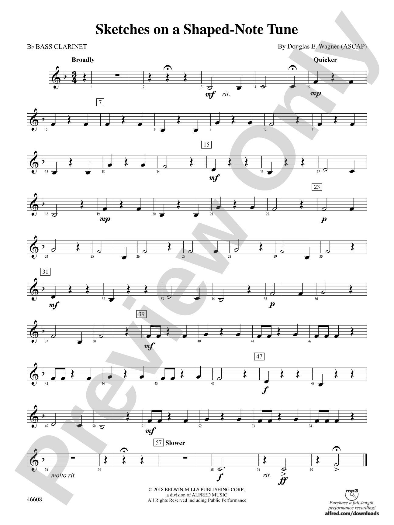 Sketches on a Shaped-Note Tune: B-flat Bass Clarinet