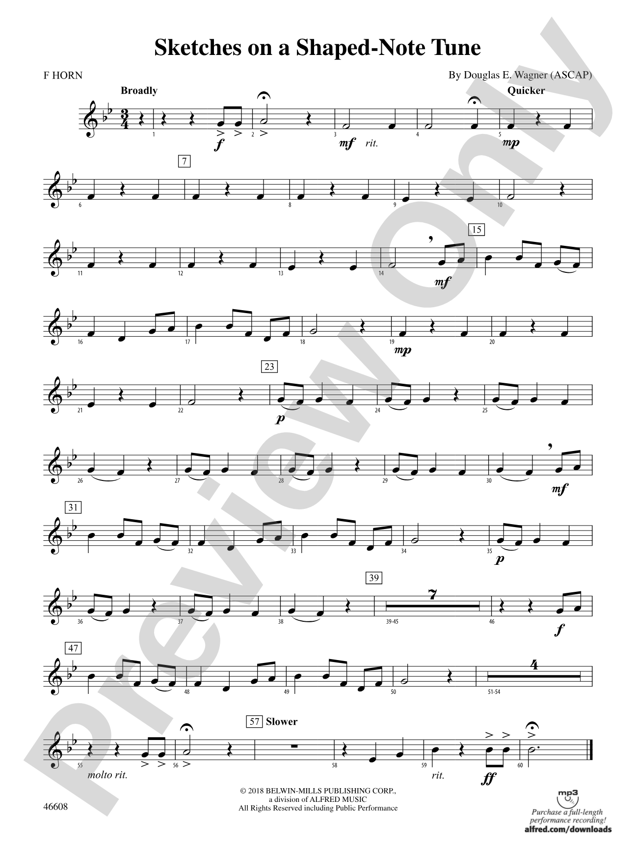 Sketches on a Shaped-Note Tune: 1st F Horn
