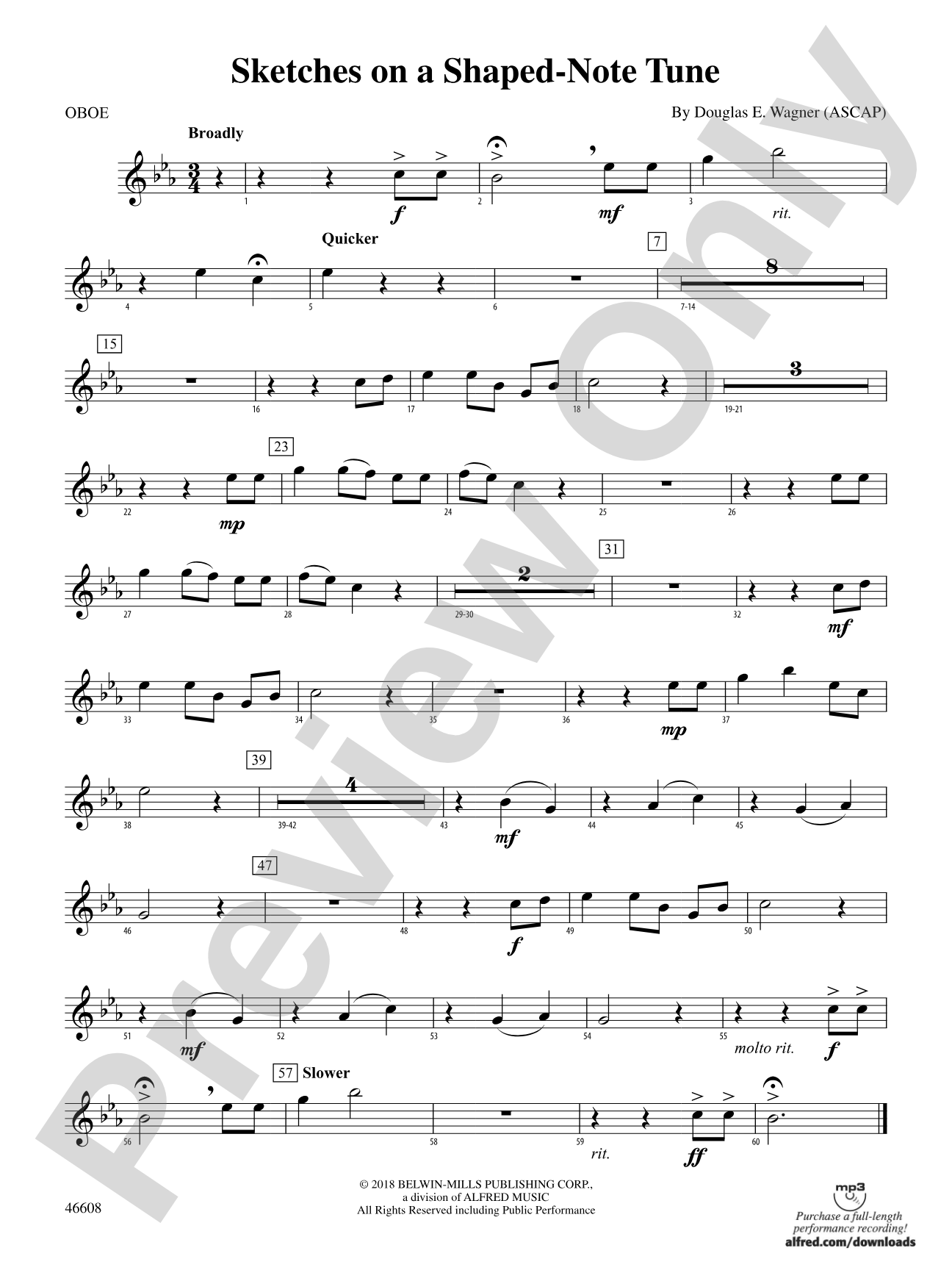 Sketches on a Shaped-Note Tune: Oboe