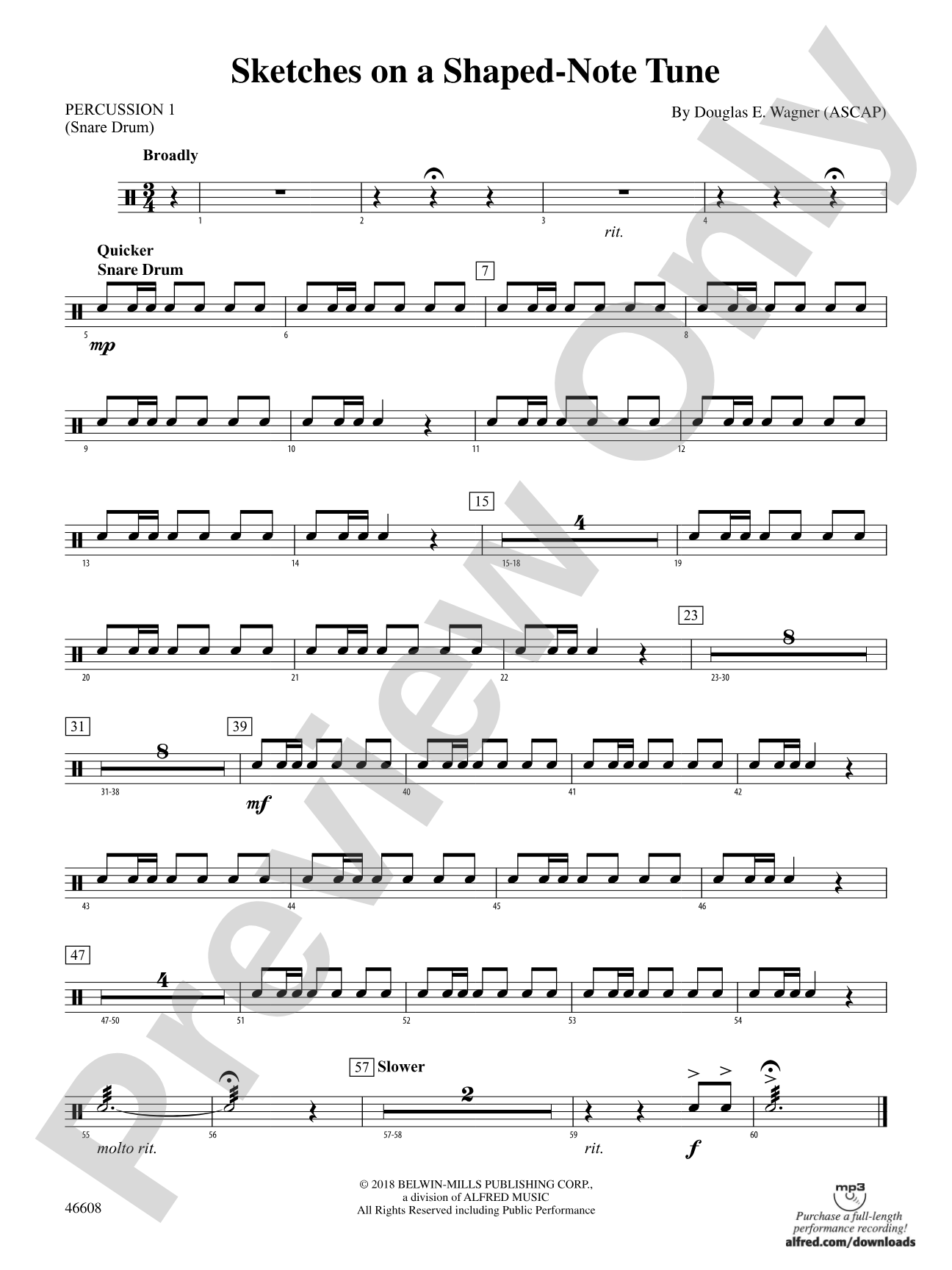 Sketches on a Shaped-Note Tune: 1st Percussion