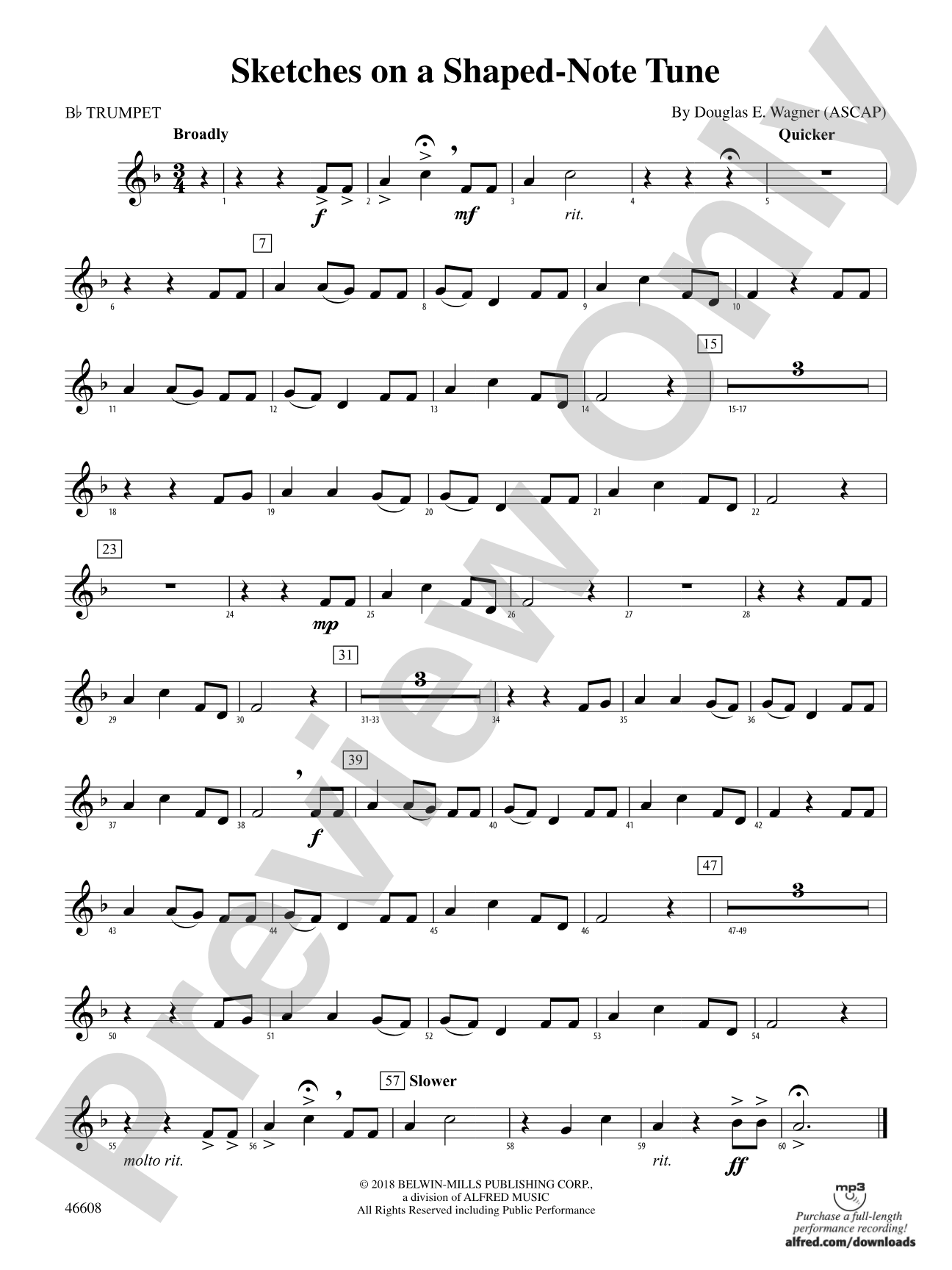 Sketches on a Shaped-Note Tune: 1st B-flat Trumpet