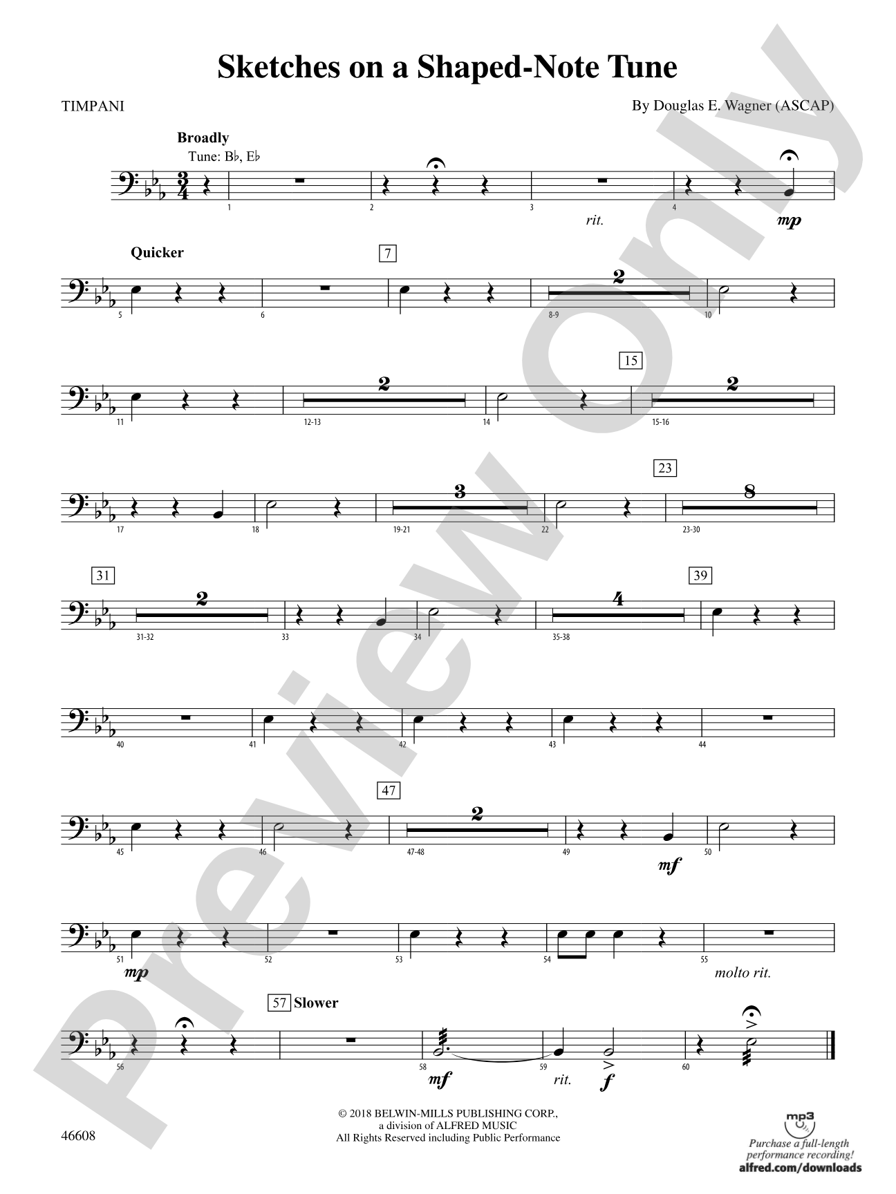 Sketches on a Shaped-Note Tune: Timpani