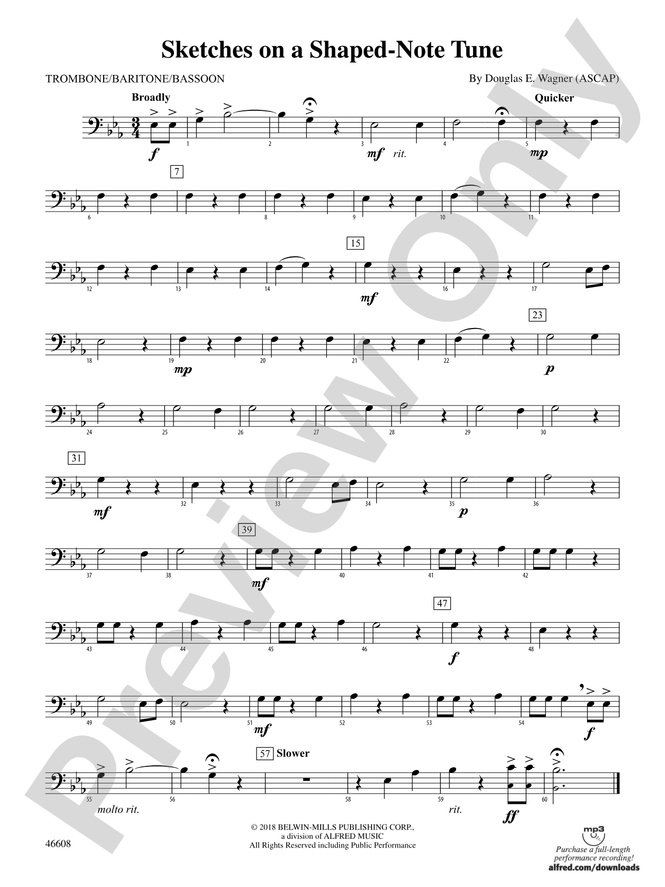 Sketches on a Shaped-Note Tune: 1st Trombone