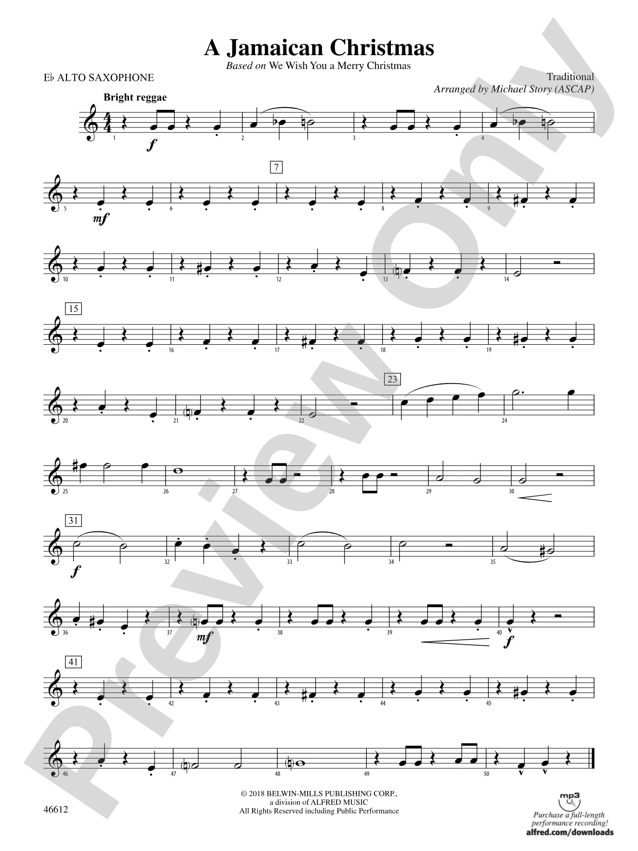A Jamaican Christmas: E-flat Alto Saxophone