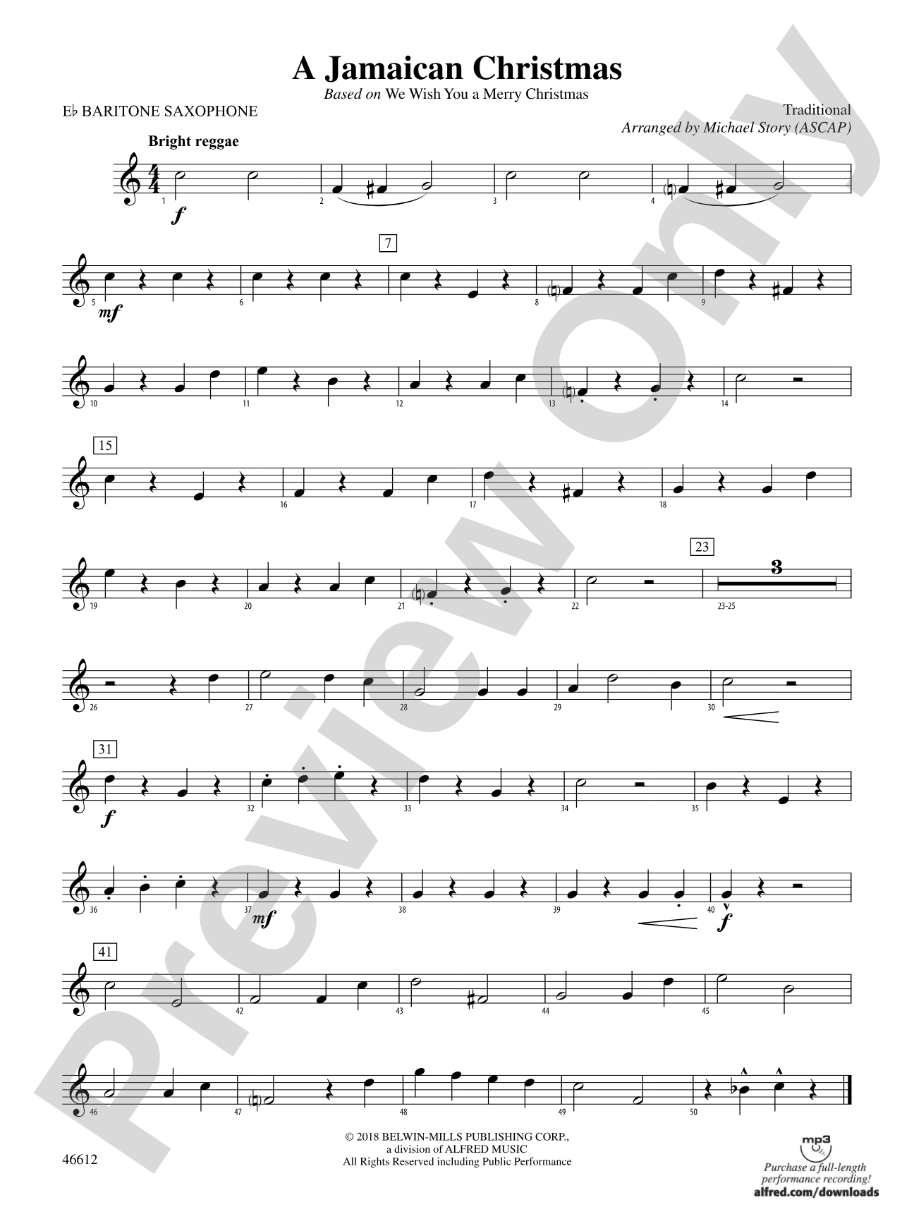A Jamaican Christmas: E-flat Baritone Saxophone