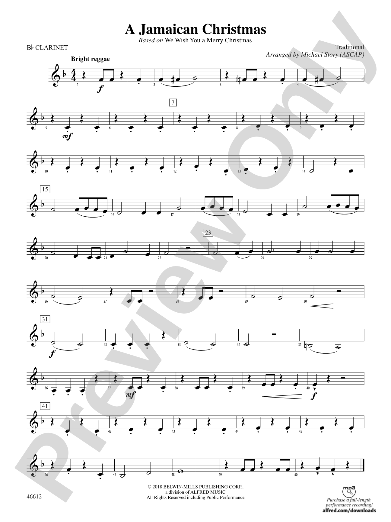 A Jamaican Christmas: 1st B-flat Clarinet