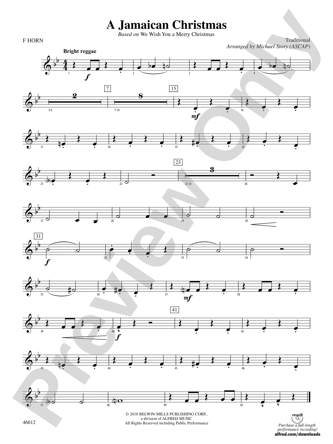 A Jamaican Christmas: 1st F Horn