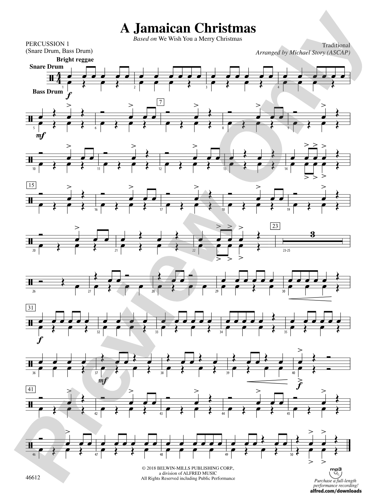 A Jamaican Christmas: 1st Percussion