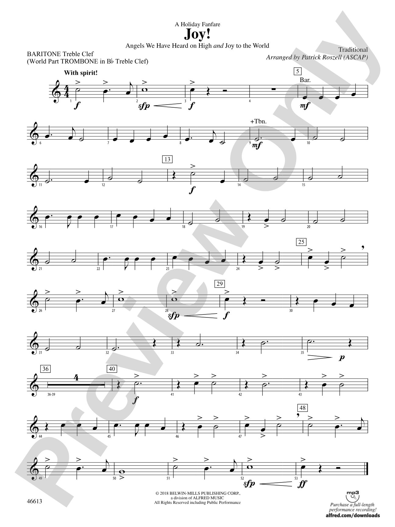Joy! A Holiday Fanfare: Baritone T.C.