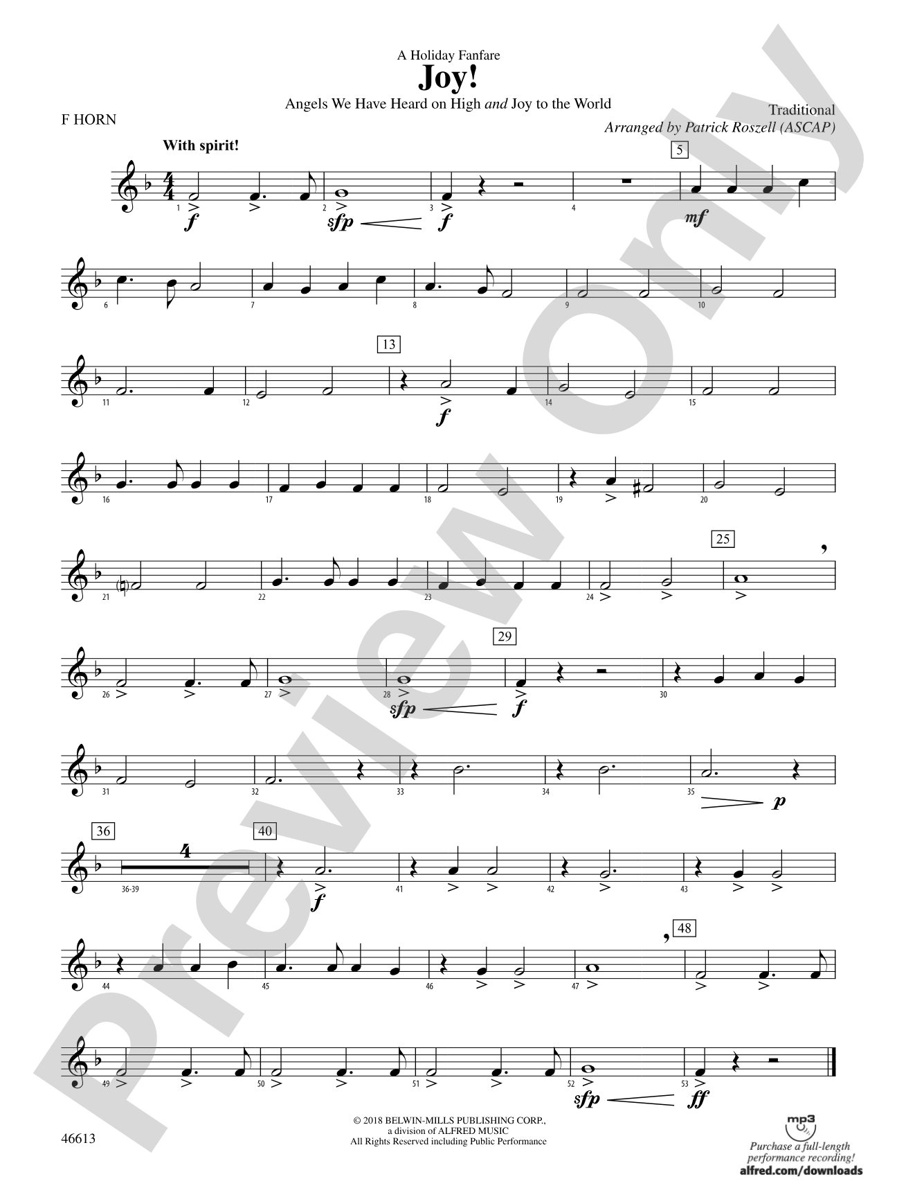 Joy! A Holiday Fanfare: 1st F Horn