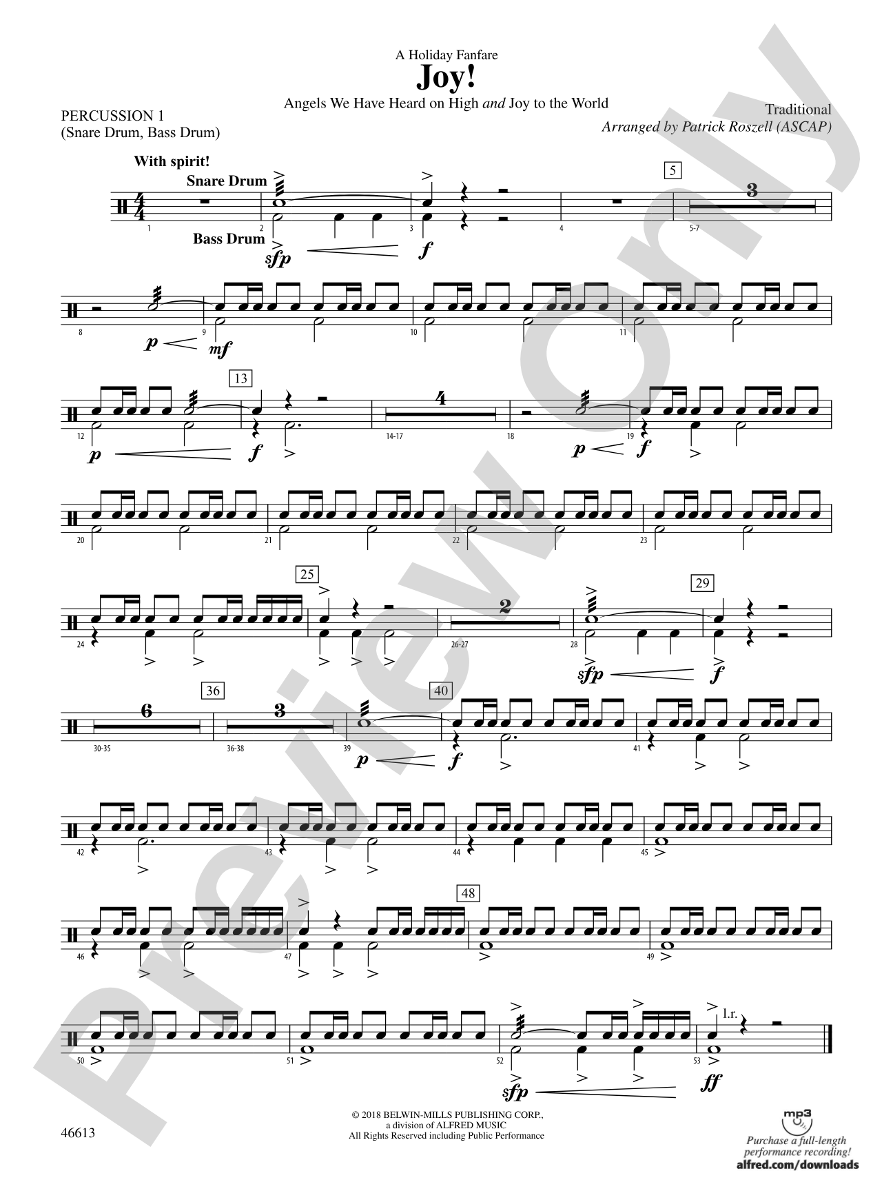 Joy! A Holiday Fanfare: 1st Percussion