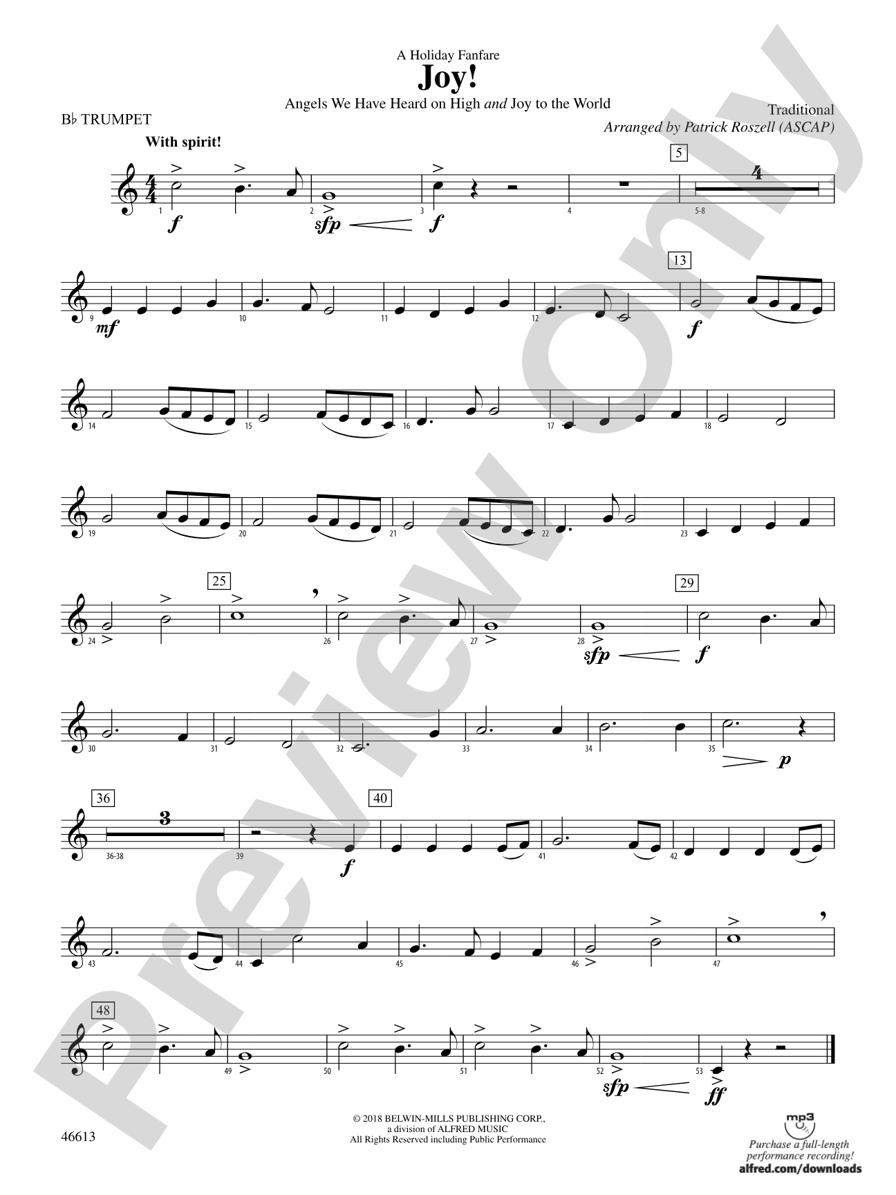 Joy! A Holiday Fanfare: 1st B-flat Trumpet