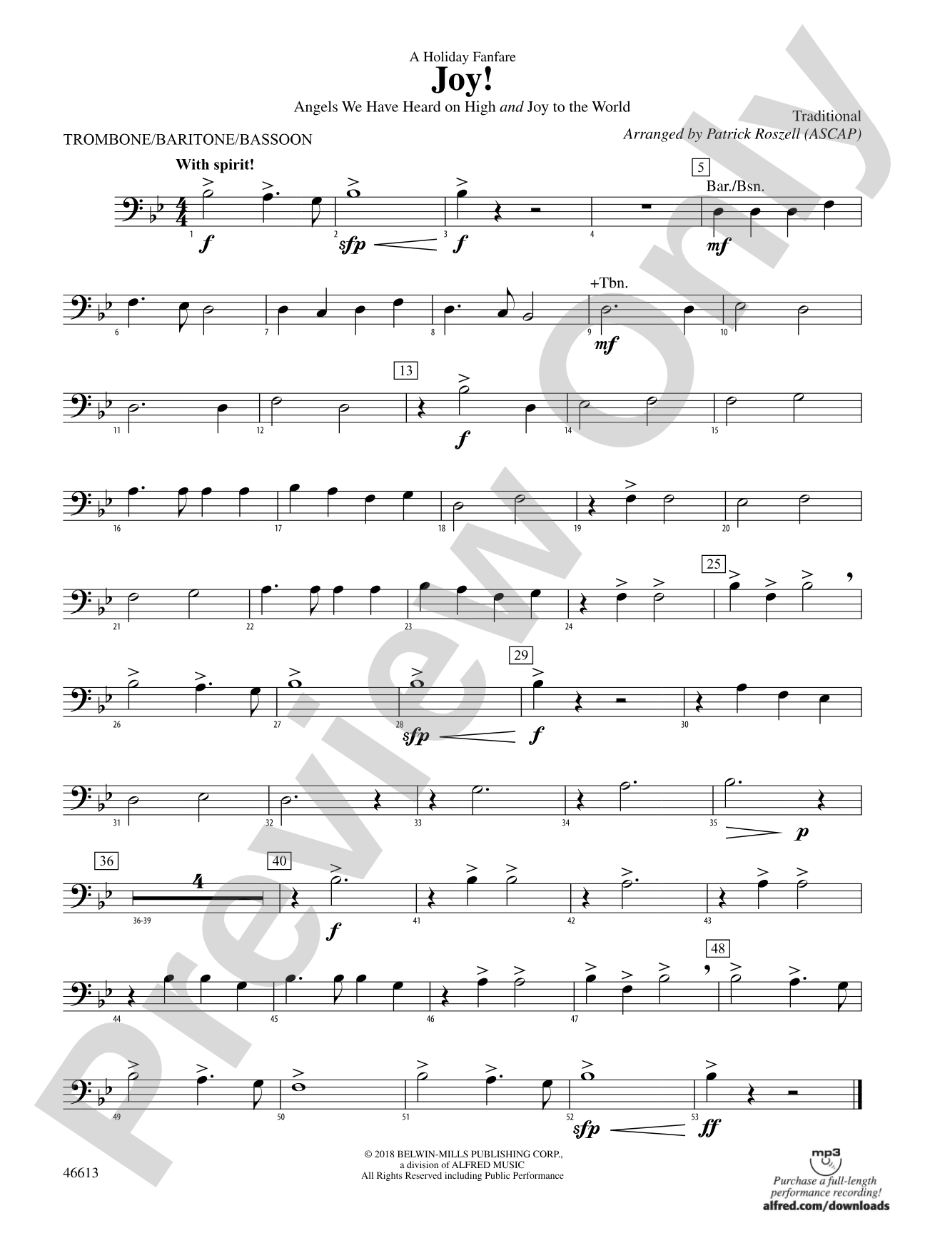 Joy! A Holiday Fanfare: 1st Trombone