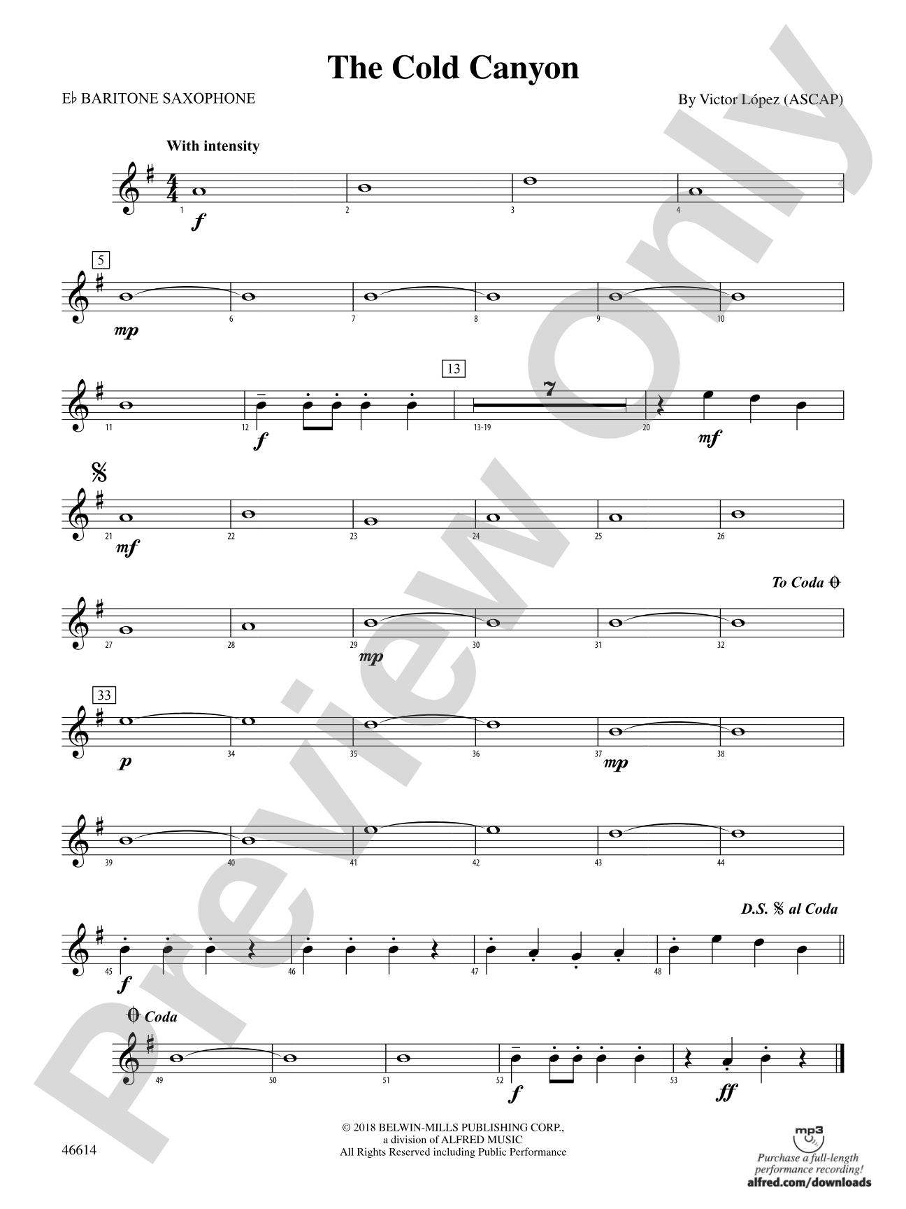 The Cold Canyon: E-flat Baritone Saxophone