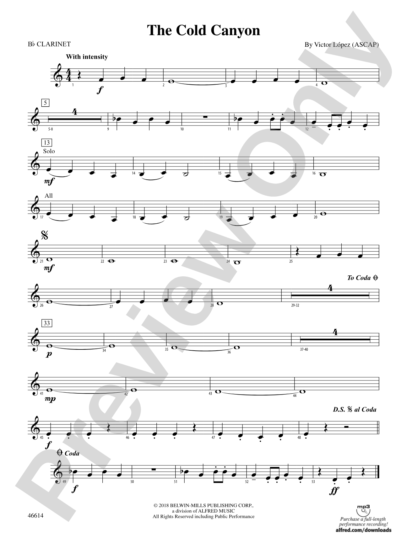The Cold Canyon: 1st B-flat Clarinet