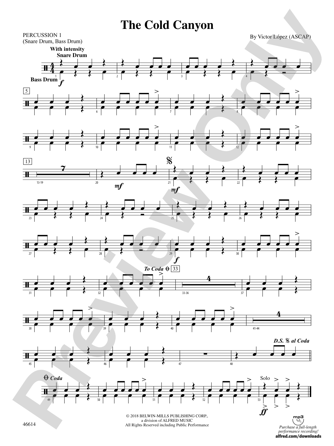 The Cold Canyon: 1st Percussion