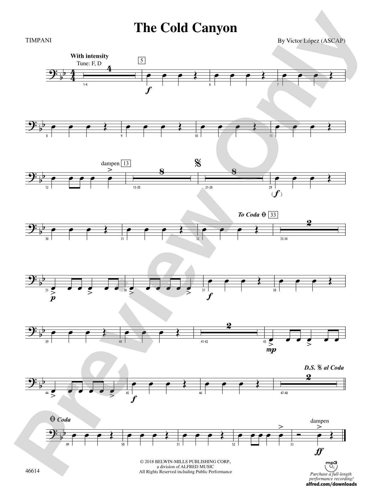 The Cold Canyon: Timpani