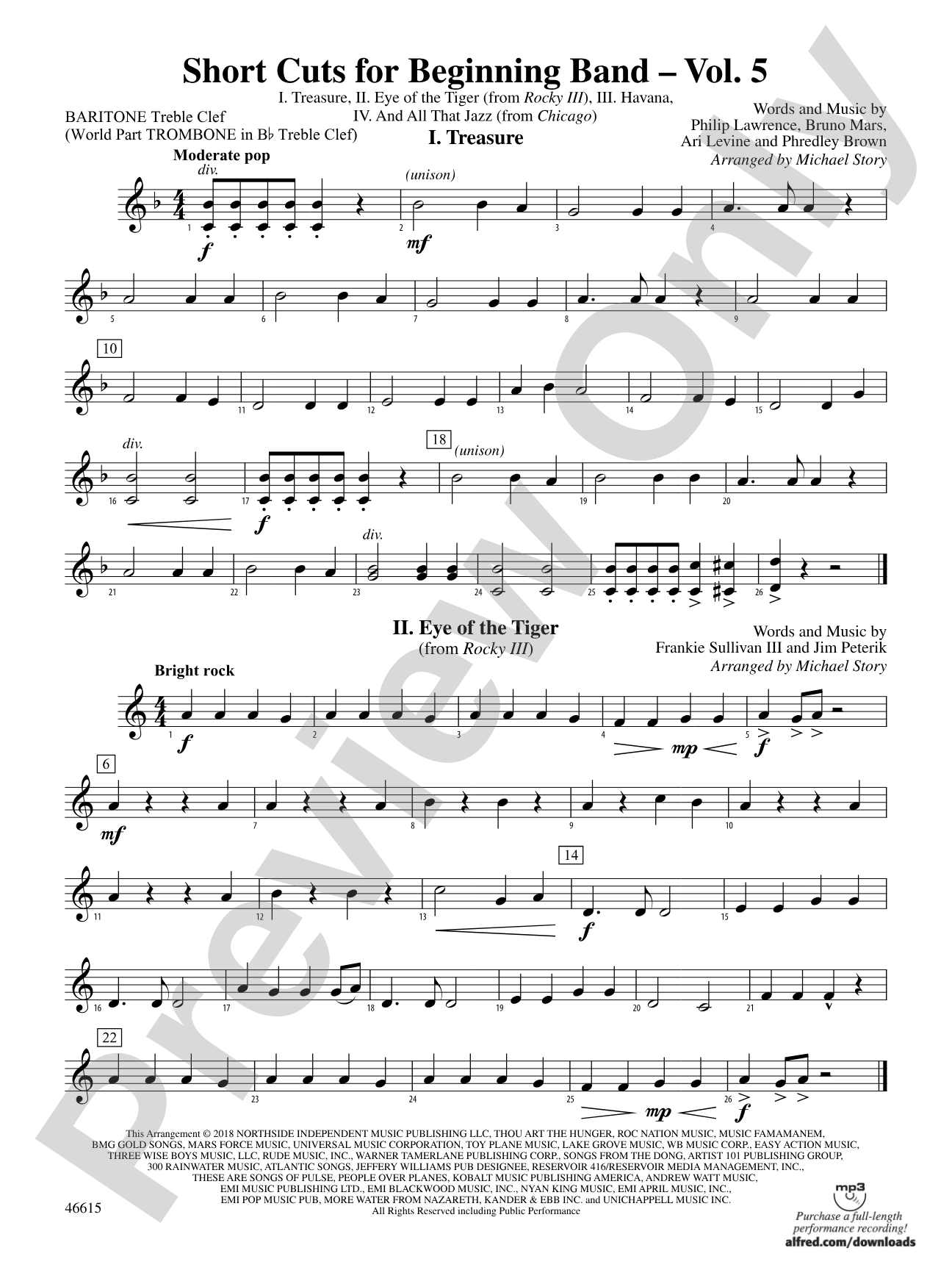 Short Cuts for Beginning Band -- Vol. 5: Baritone T.C.
