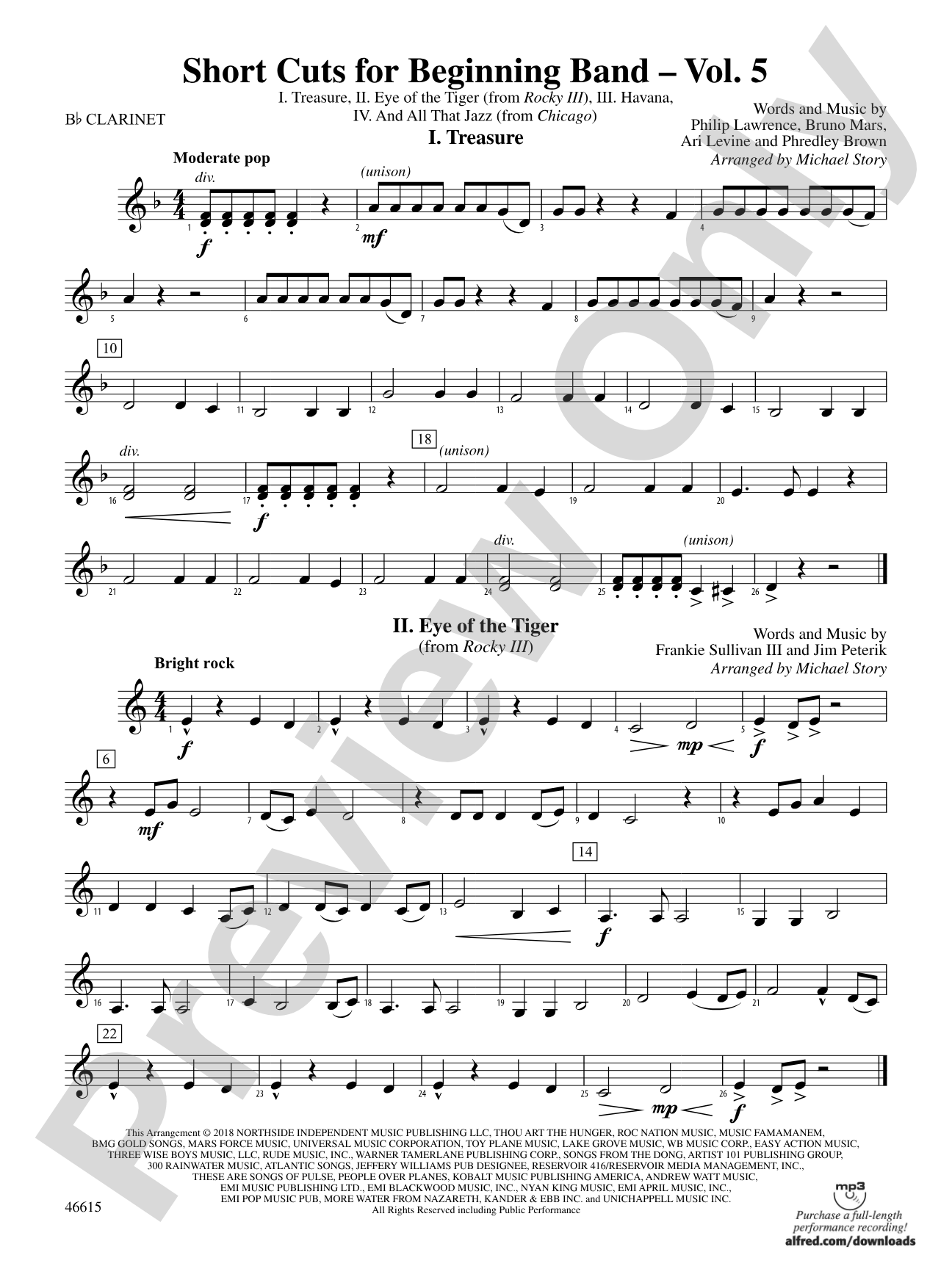 Short Cuts for Beginning Band -- Vol. 5: 1st B-flat Clarinet