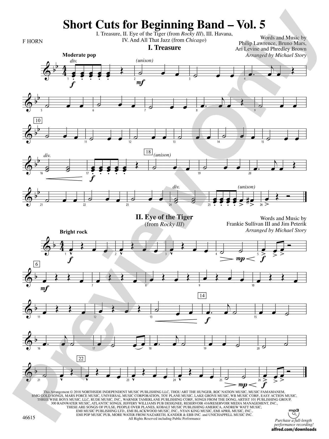 Short Cuts for Beginning Band -- Vol. 5: 1st F Horn