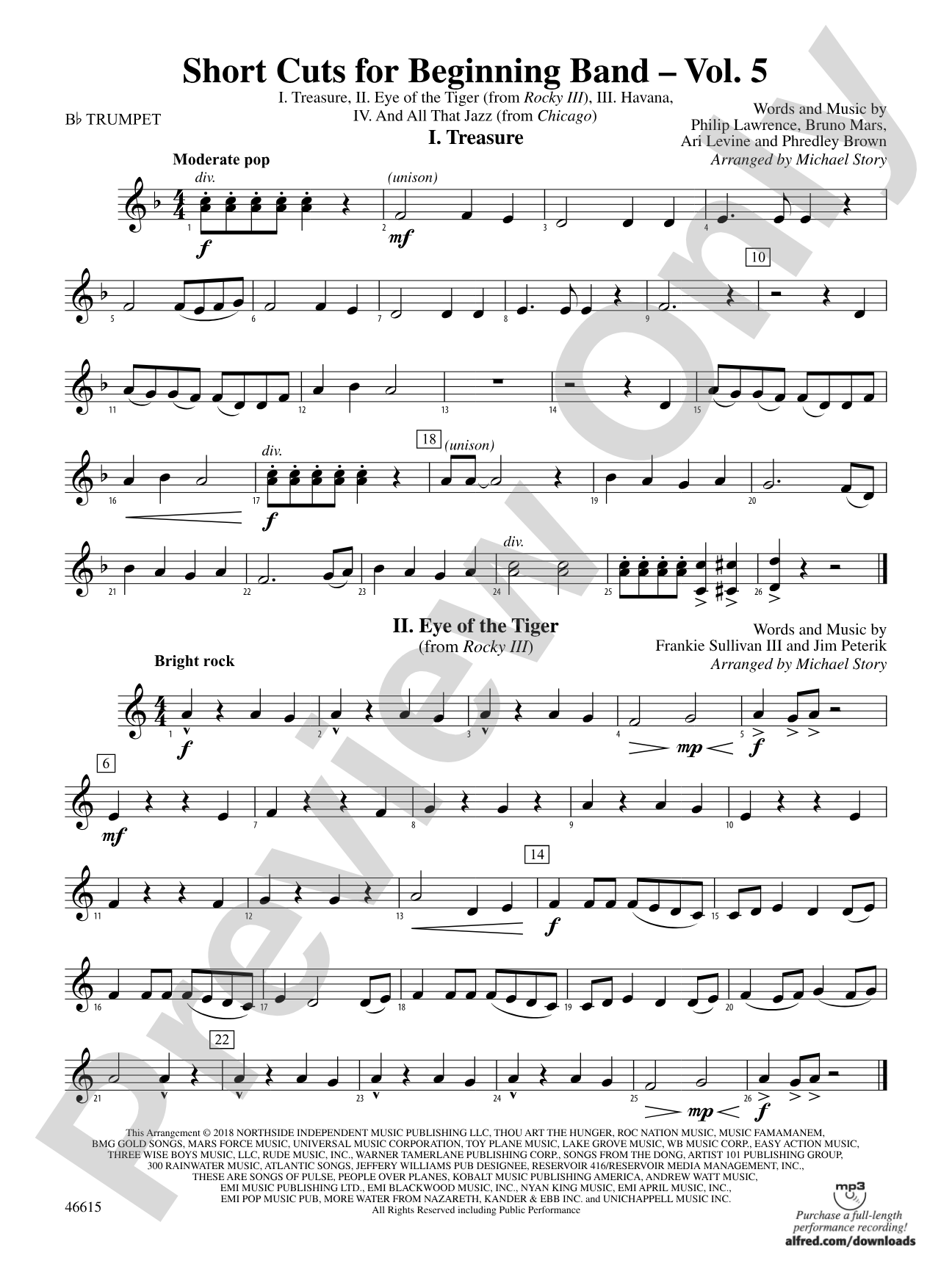 Short Cuts for Beginning Band -- Vol. 5: 1st B-flat Trumpet