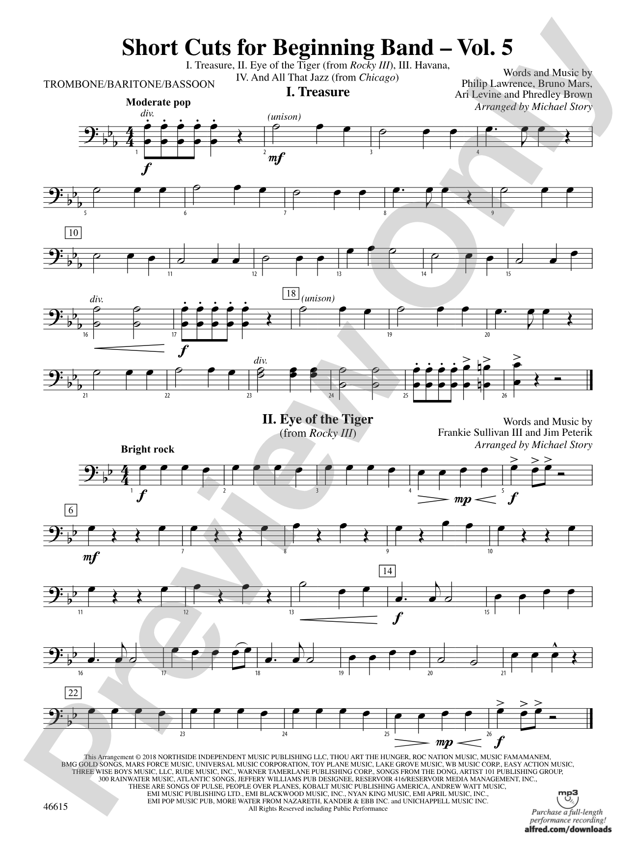 Short Cuts for Beginning Band -- Vol. 5: 1st Trombone