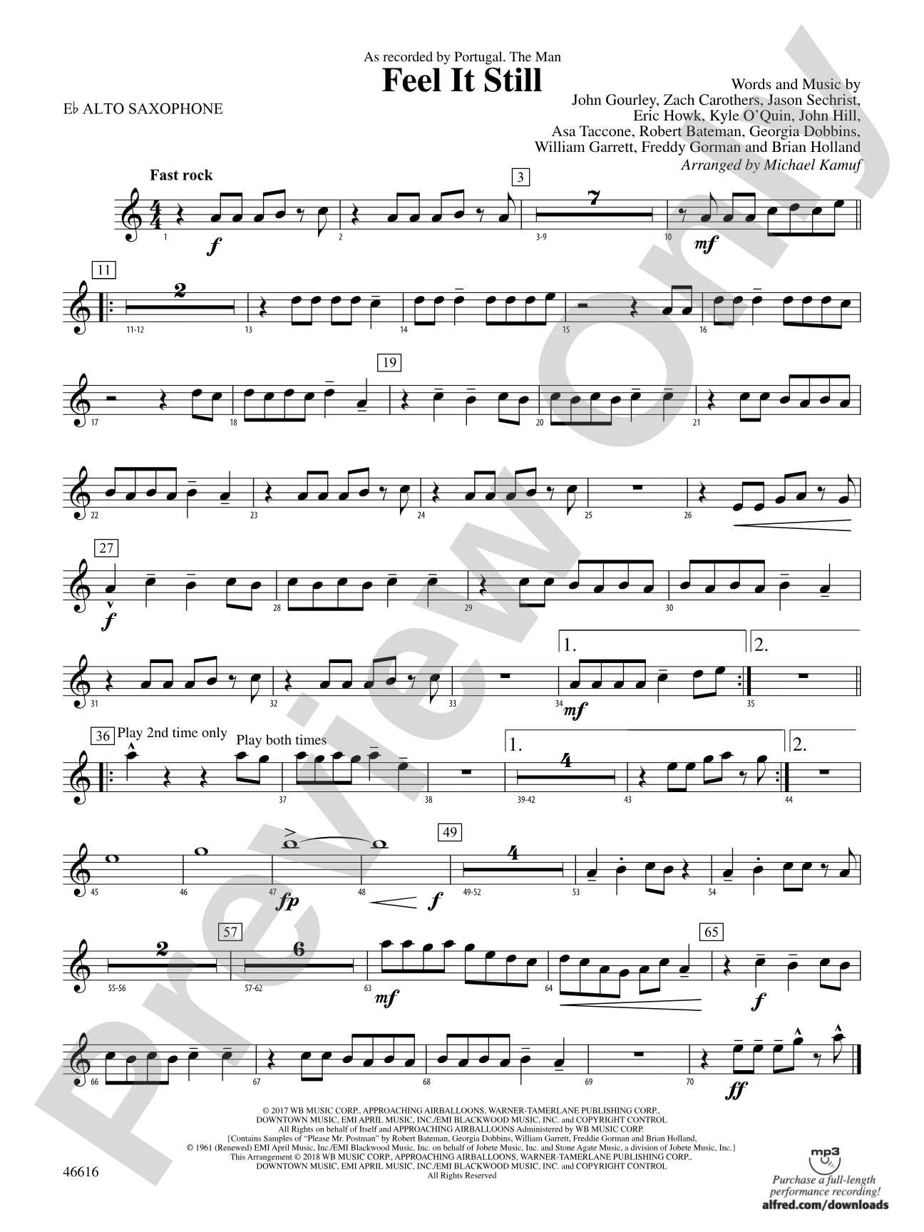 Feel It Still: E-flat Alto Saxophone