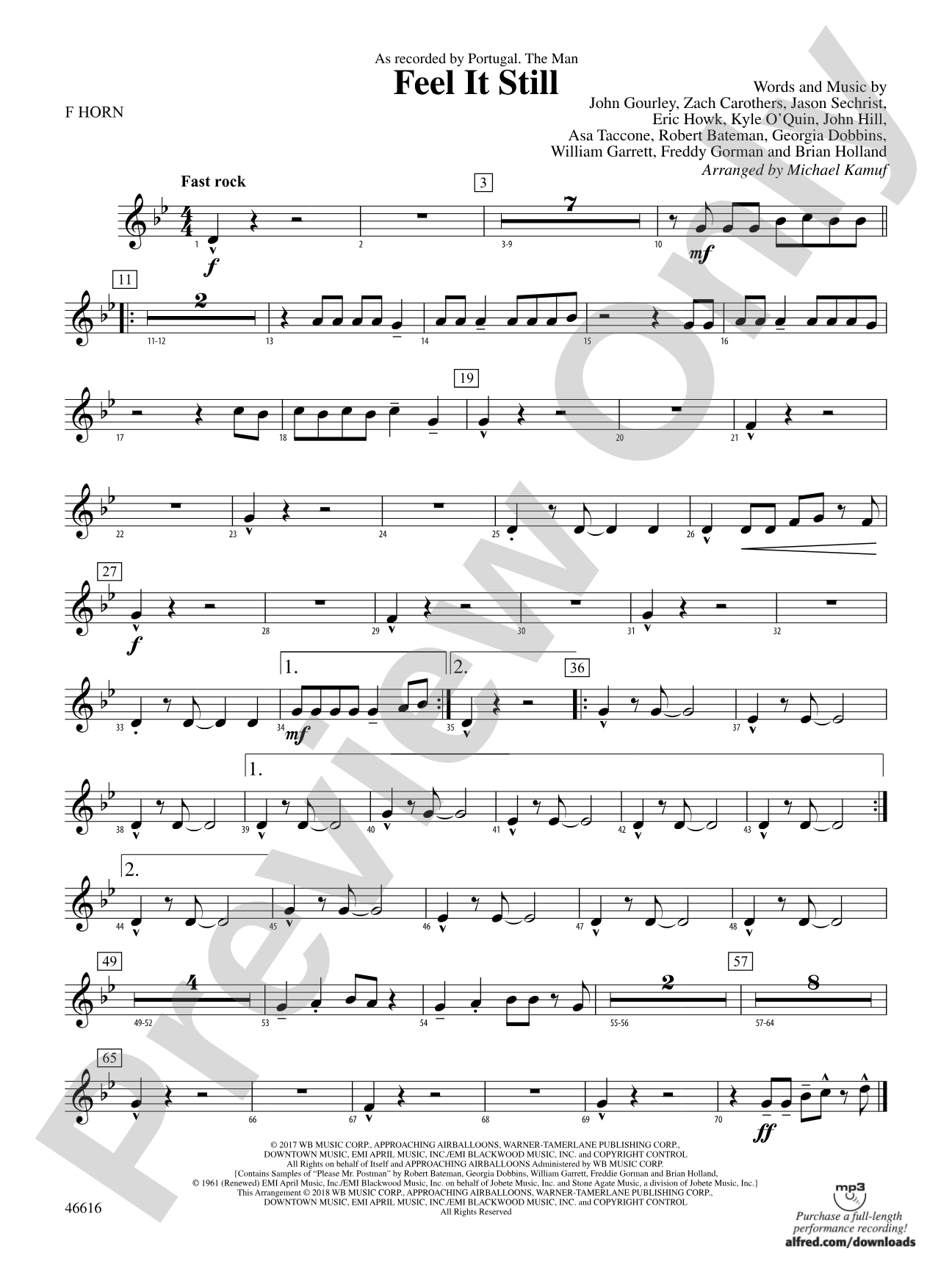 Feel It Still: 1st F Horn